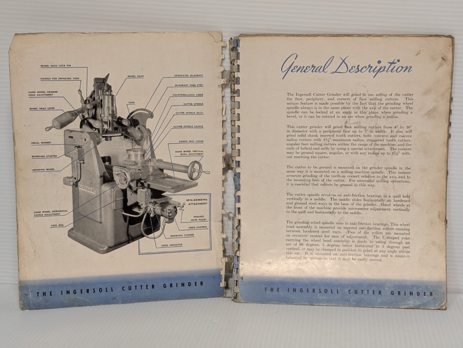Ingersoll Cutter Grinder Catalog, Milling Machine Reference Material, GT-11