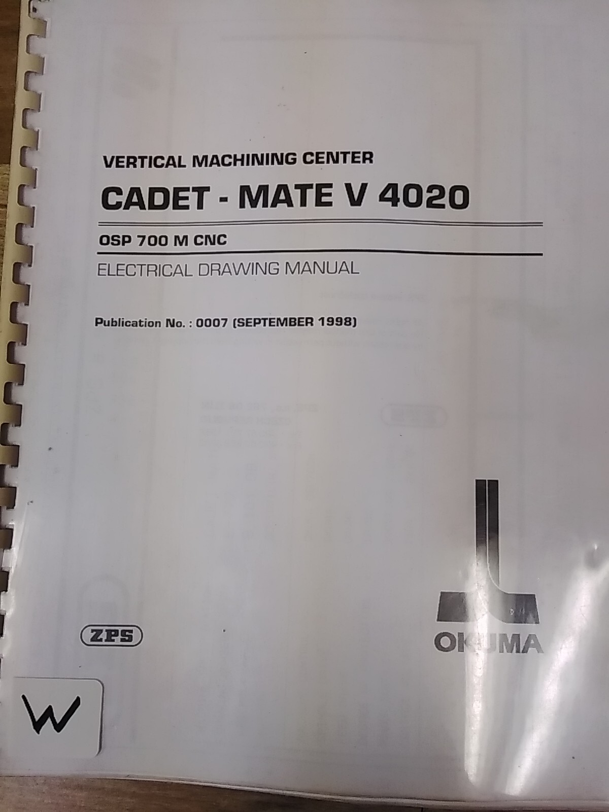 Okuma Cadet-Mate V 4020 OSP700M Electrical Drawing Manual 0007