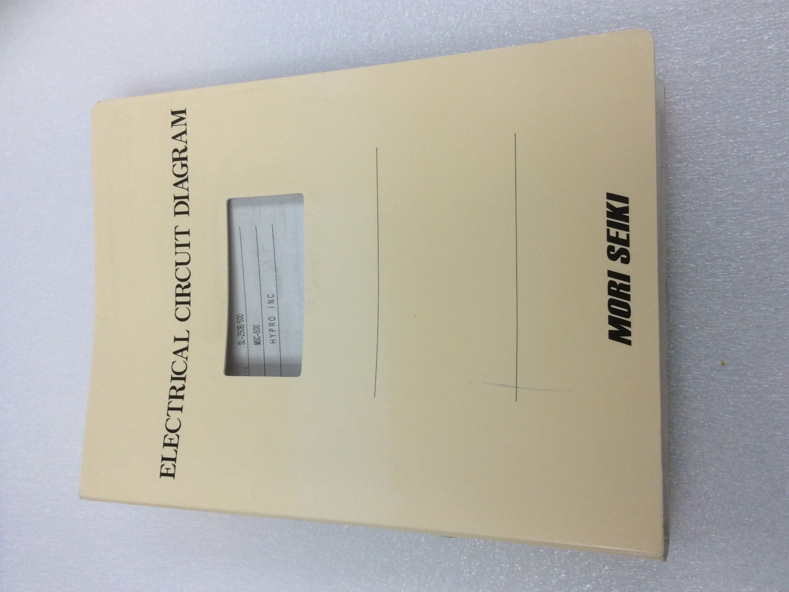 Mori Seiki Electrical Circuit Diagram SL-250B/500