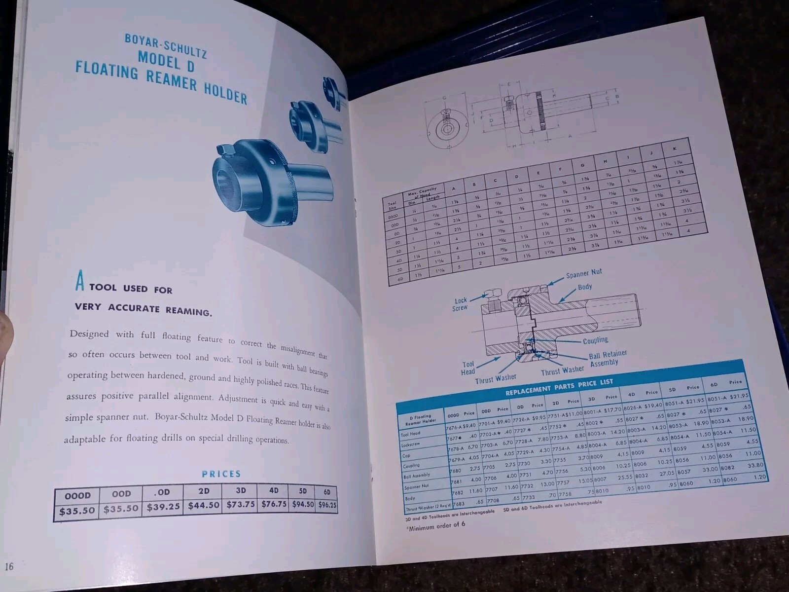 BOYAR SCHULTZ SCREW Machine Tools SALES CATALOG Book Machinist TOOL ILLINOIS Vtg