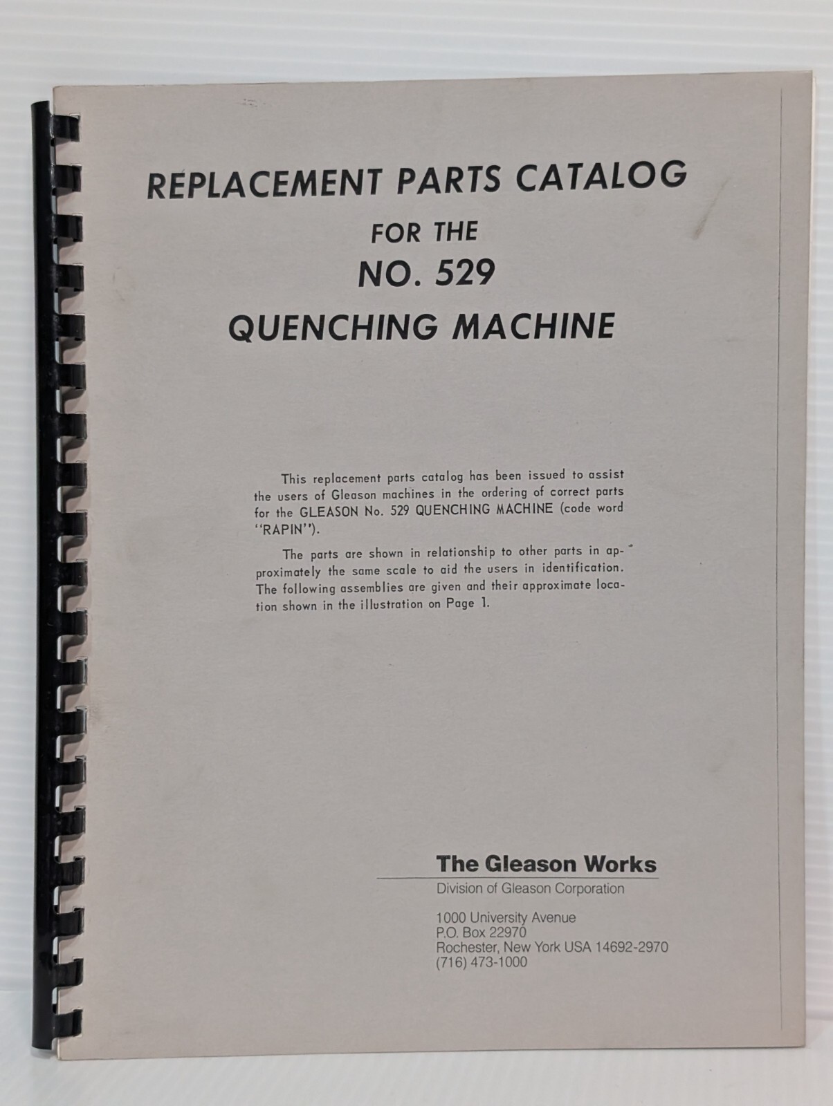 Lot of Vintage Gleason Works Quench Press Manuals 527, 529 Quenching Machine