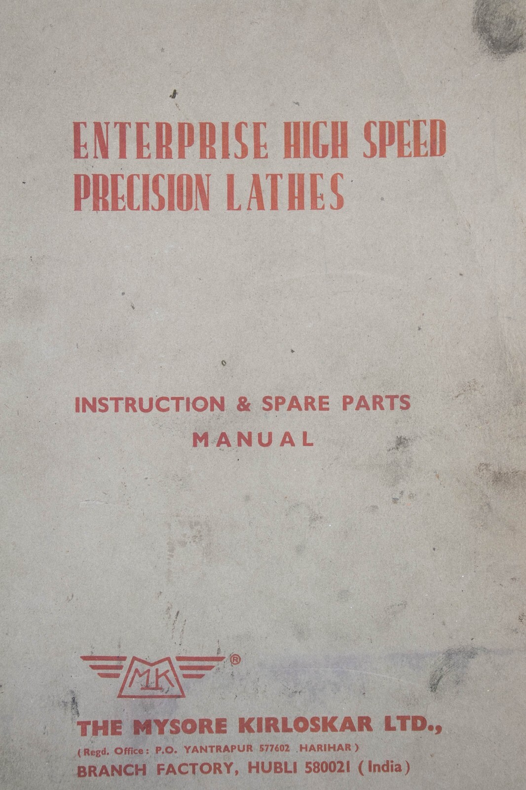 Enterprise Model 1350, 1550 Lathe Operations and Parts Manual