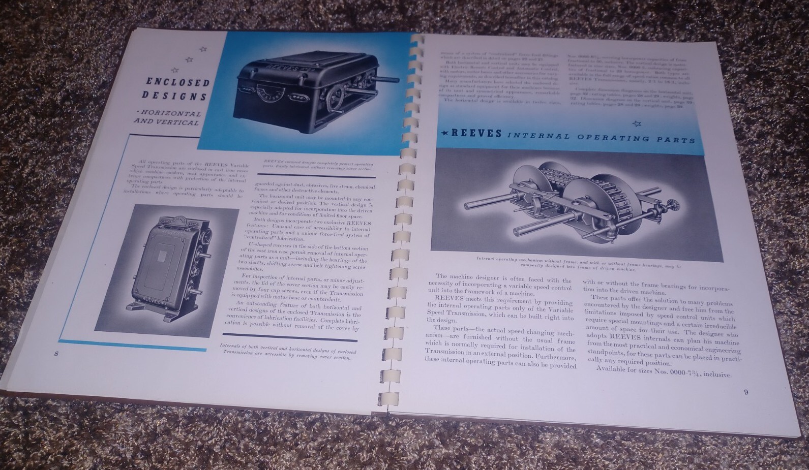 1942 Reeves Speed Control Parts Catalog Manual W company Letter MACHINIST TOOLS