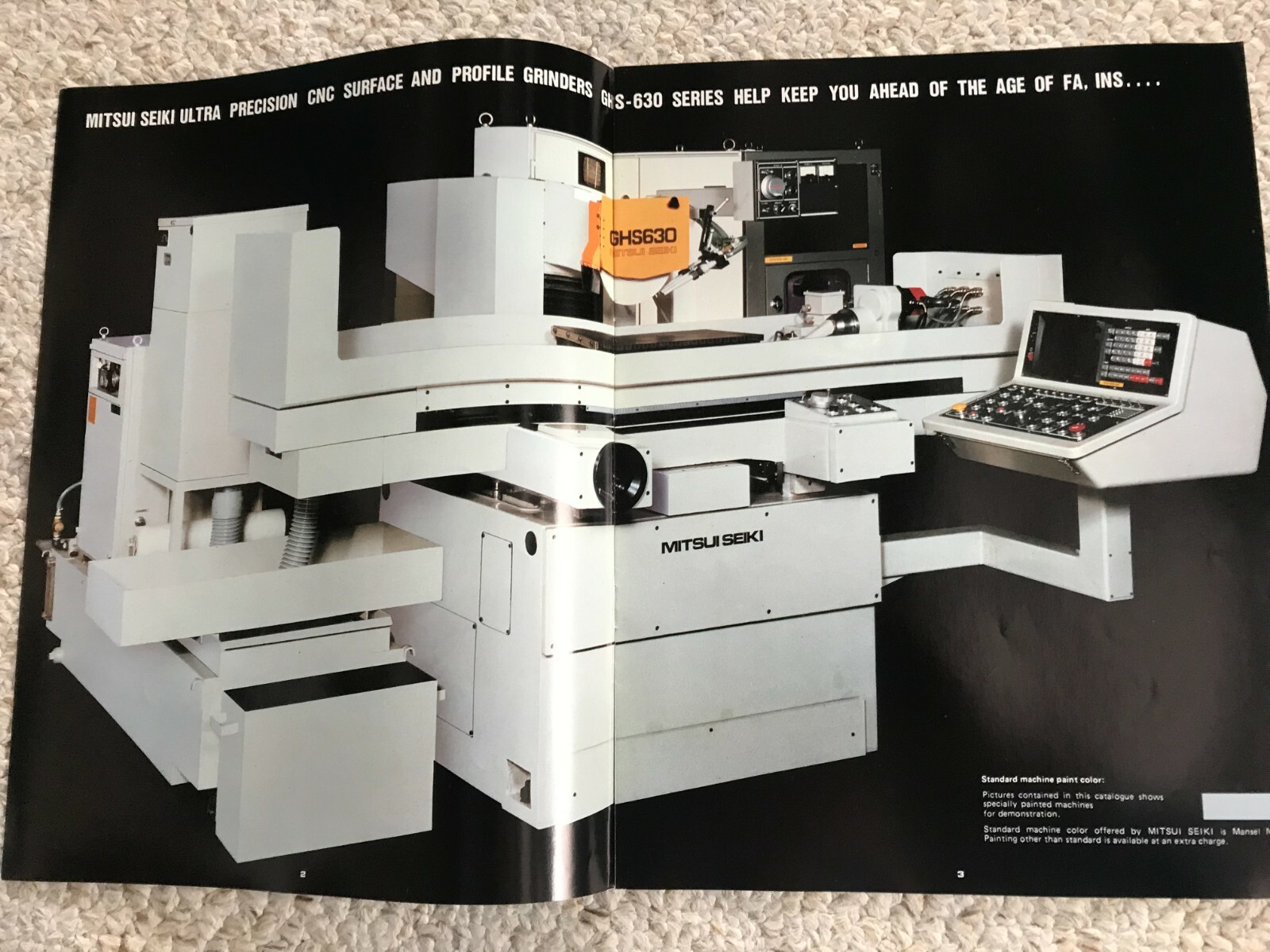 MITSUI SEIKI GHS-630 CNC SURFACE & PROFILE GRINDING MACHINE SALES CATALOG