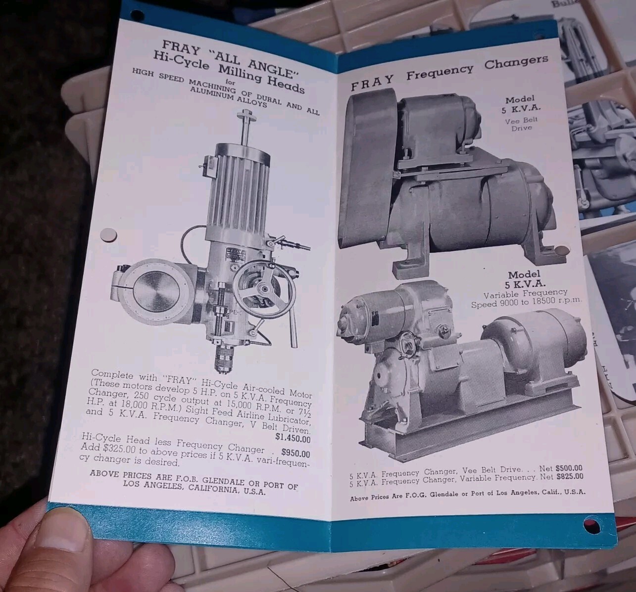 FRAY MACHINE TOOL COMPANY PRODUCTS PRICE LIST NO 15 CATALOG BOOK Milling & More