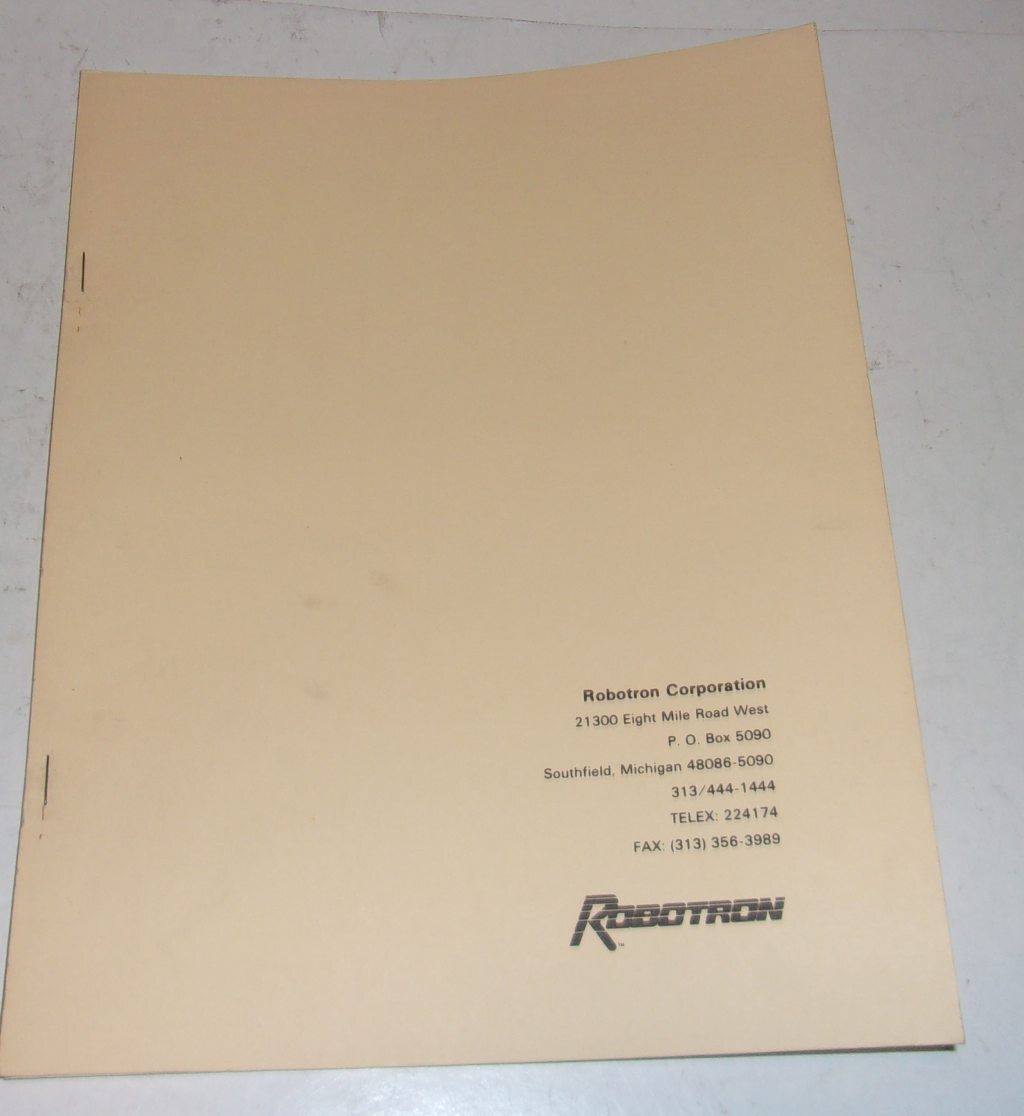 Robotron Corp Resistance Welding Instruction Book Manual, 1988