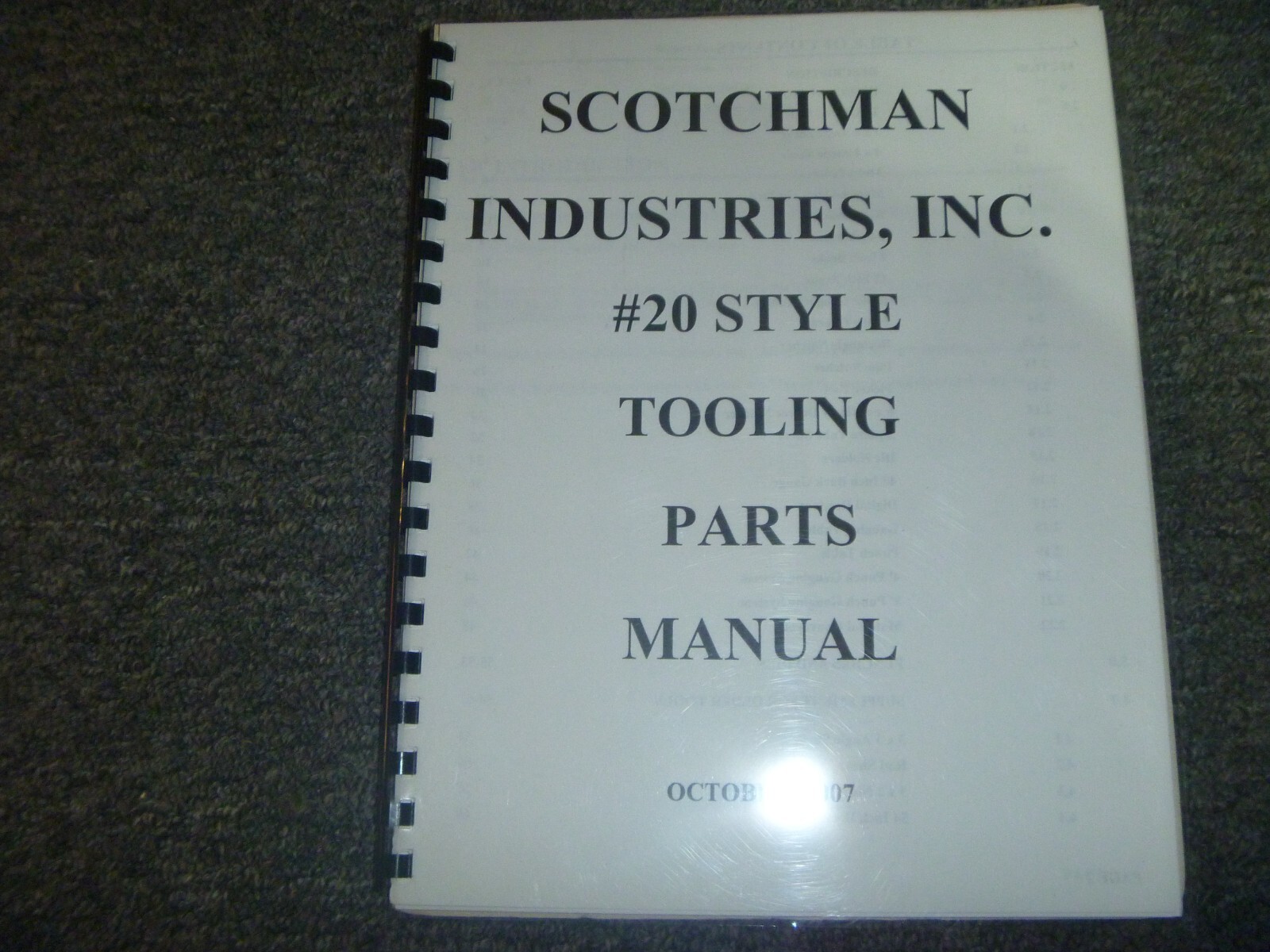 Scotchman Industries #20 Style Tooling Parts Catalog Manual Book xz