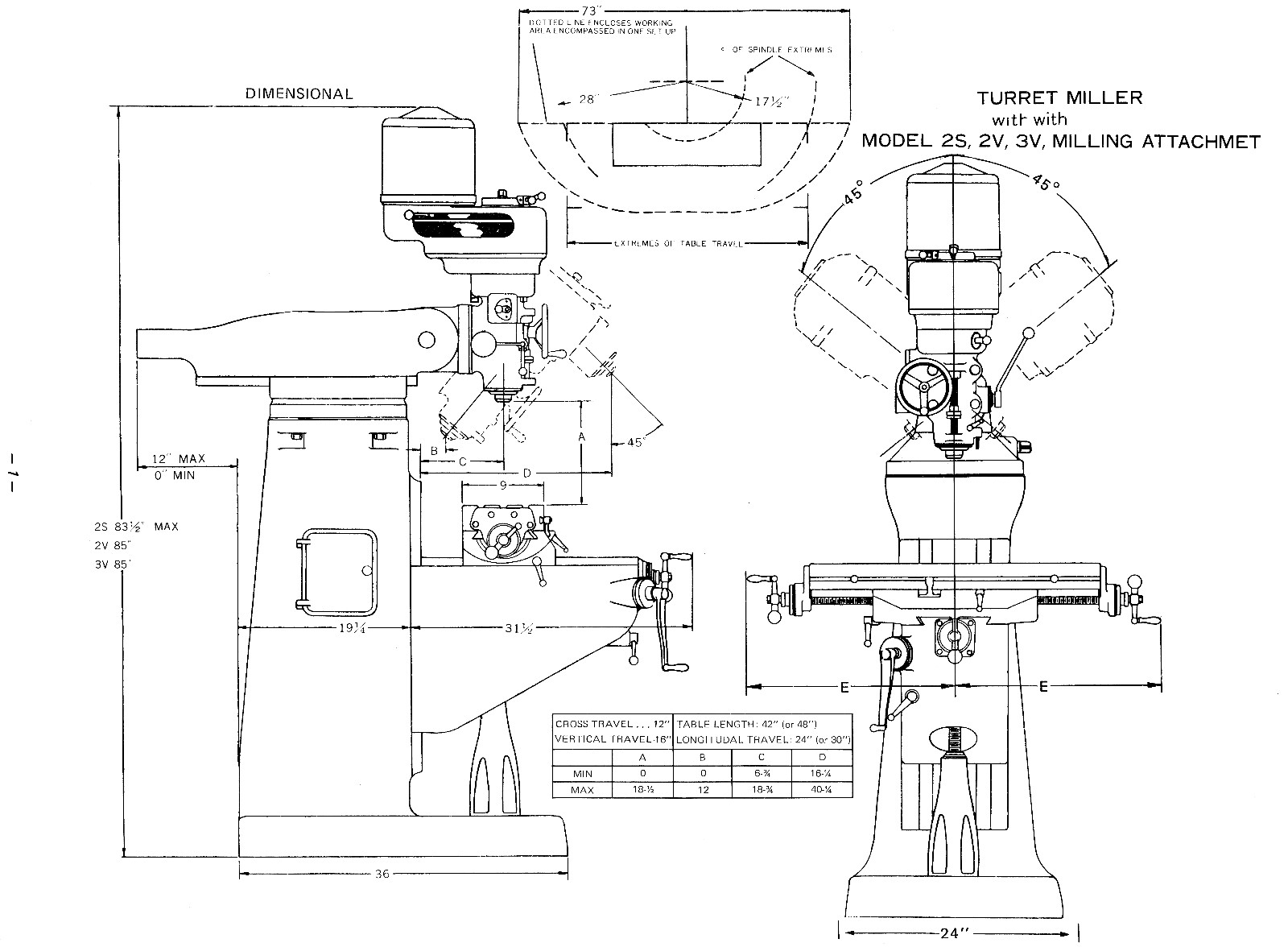 COMET 2S, 2V, 3V, 3KV, 2KS Milling Machine Owner Operation & Parts Manual 0163