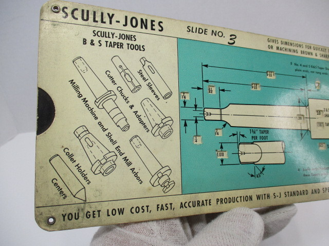 SCULLY – JONES B&S, Brown & Sharpe Taper Selector Slide Calculator # 3, VGC