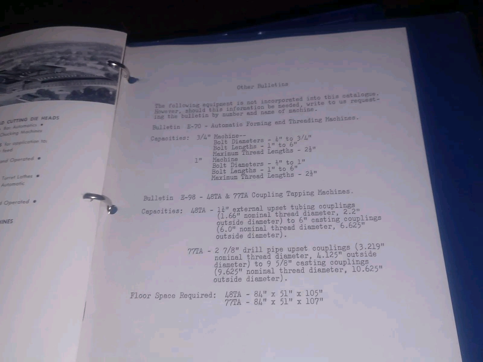 Landis Machine Tool Co THREADING EQUIPMENT Sales Catalog Lot Binder HUGE BOOK!