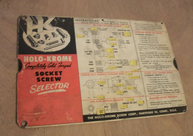 Holo-Krome Socket Screw Selector manual