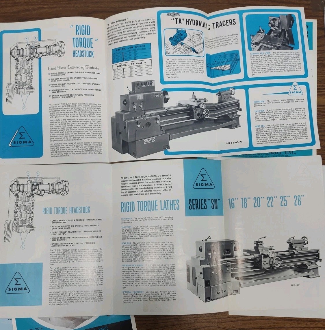 Sigma Machinery Inc. Brochures Bulletin Lot Metal Milling Ridgid Torque Lathes