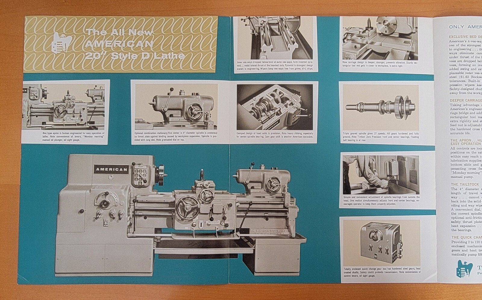 American Tool Works 20″ Style D Engine Lathe Sales Catalog