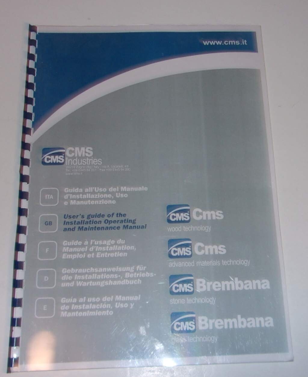 CMS Industries User’s Guide Operating Maintenance CNC Manual