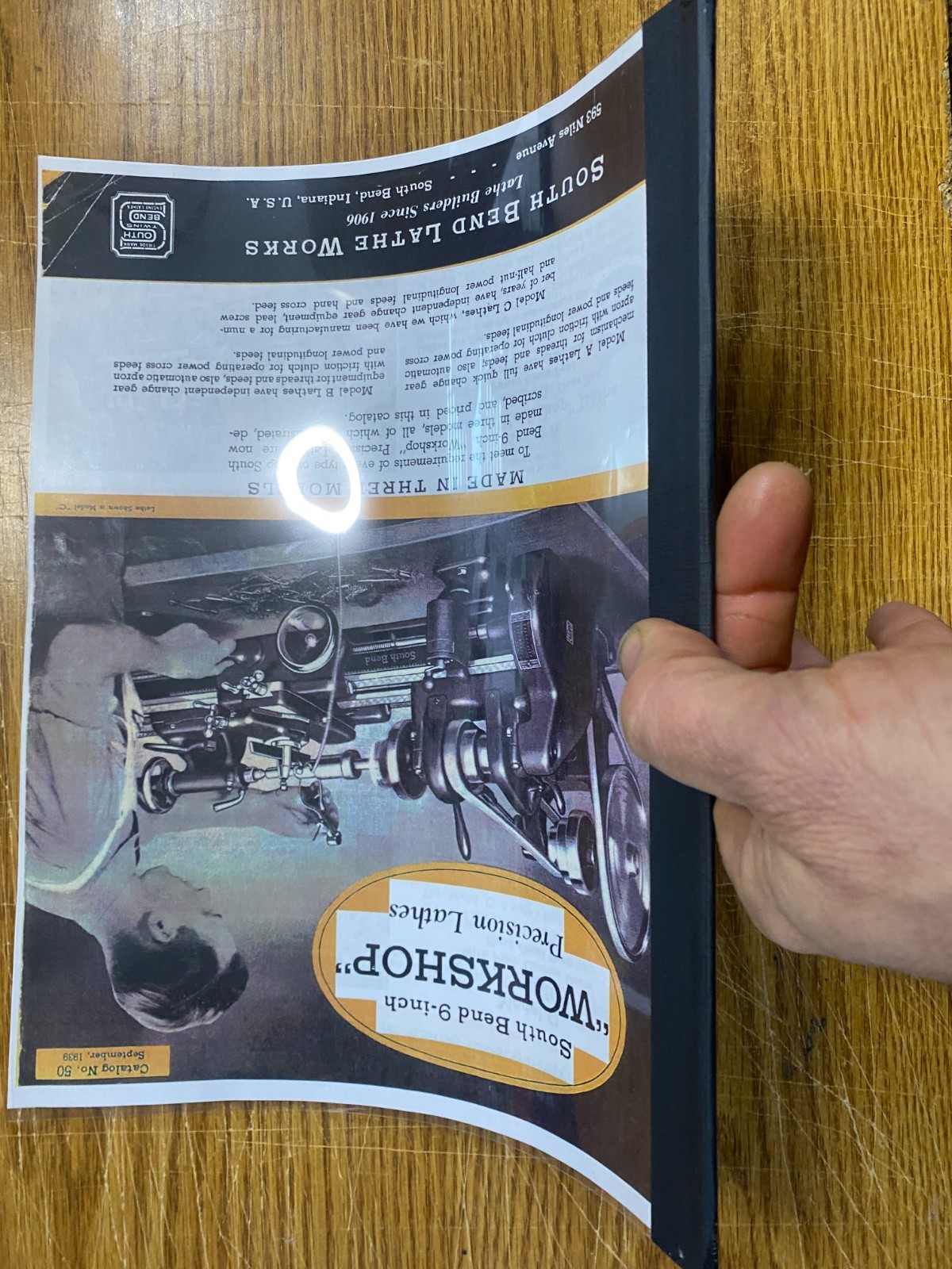 Instruction Manual Fits South Bend Lathe #50 – 9″ Workshop Precision Lathes 1939