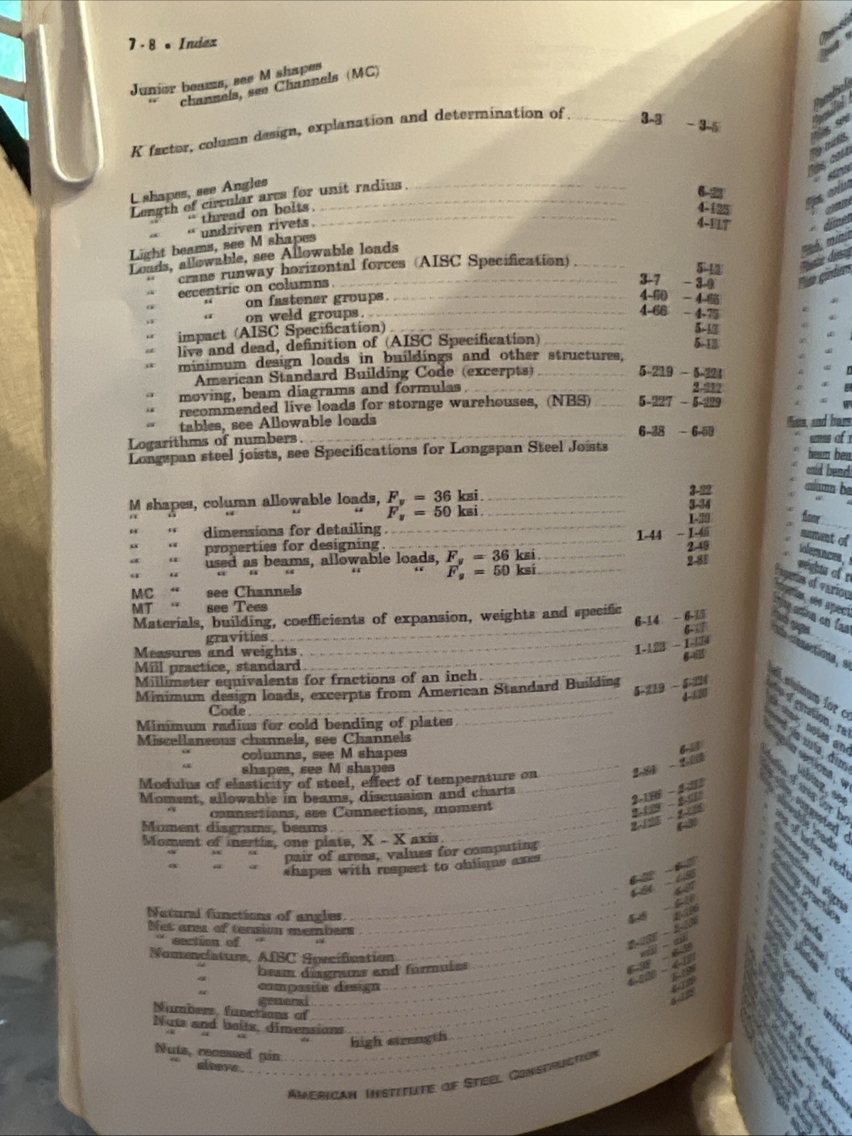 AISC 7th Edition “Manual Of Steel Construction” Copyright 1970