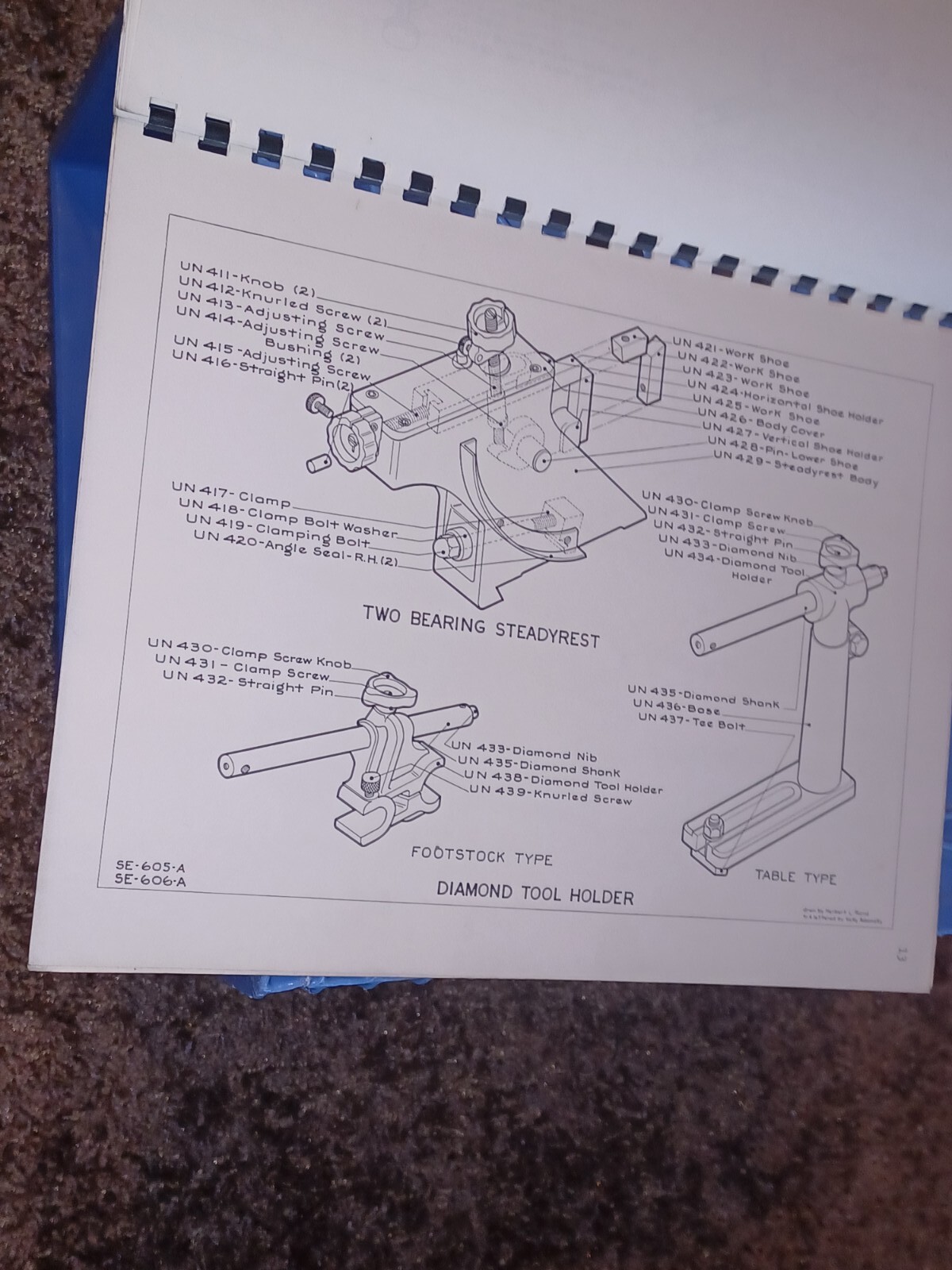 NORTON 12/14/16″ Type C Universal GRINDERS Parts Catalog Manual 1261-a Book