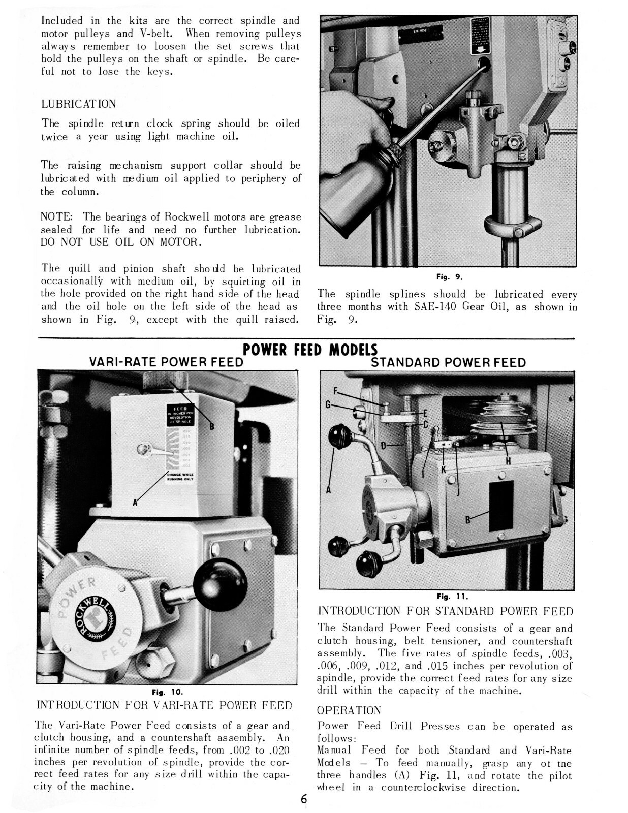 Rockwell-Delta 17″ Drill Press sn 137-5800 up Operator & Parts List Manual #1926