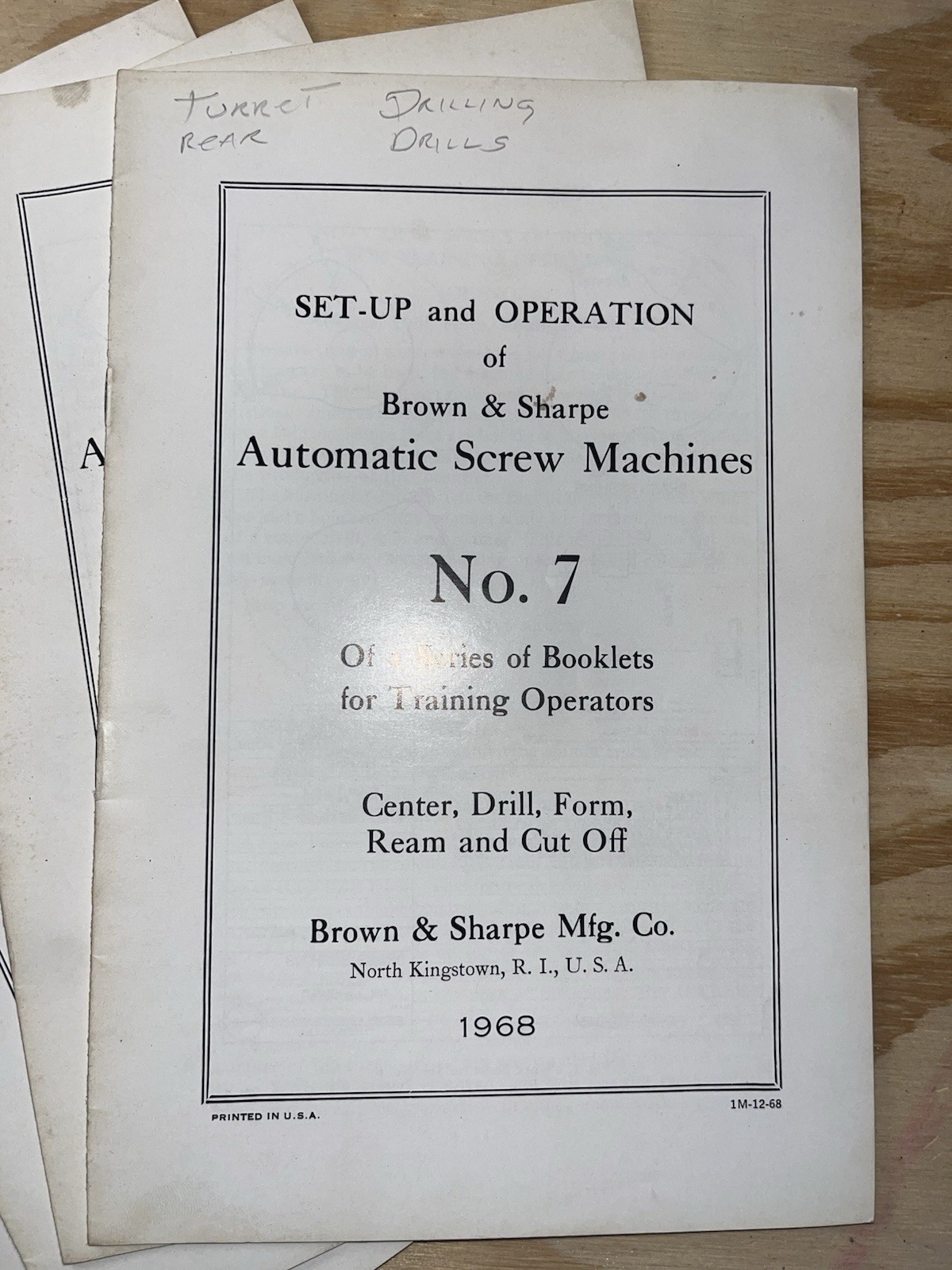Complete Set Brown & Sharpe Automatic Screw Machine OperatorTrainingManuals 1968