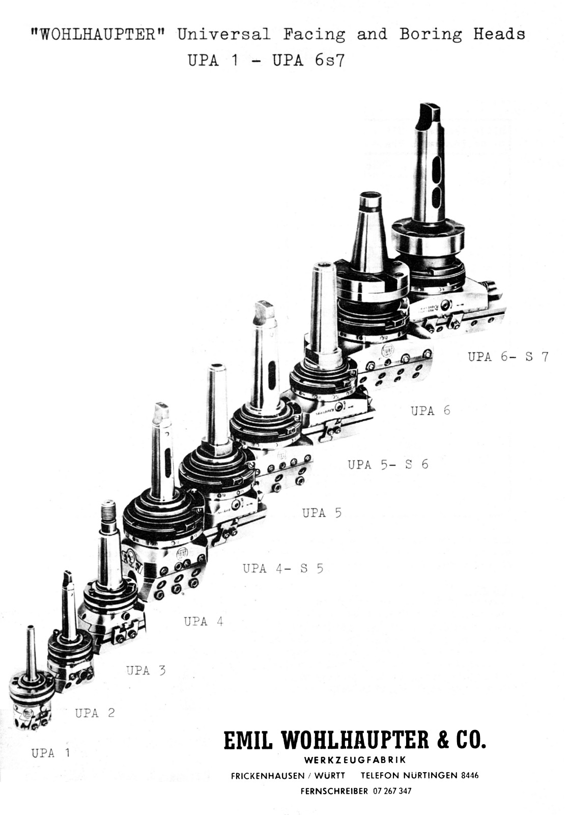 WOHLHAUPTER Boring & Facing Heads UPA 1,UPA 2,UPA 3 Instructions Manual 1056