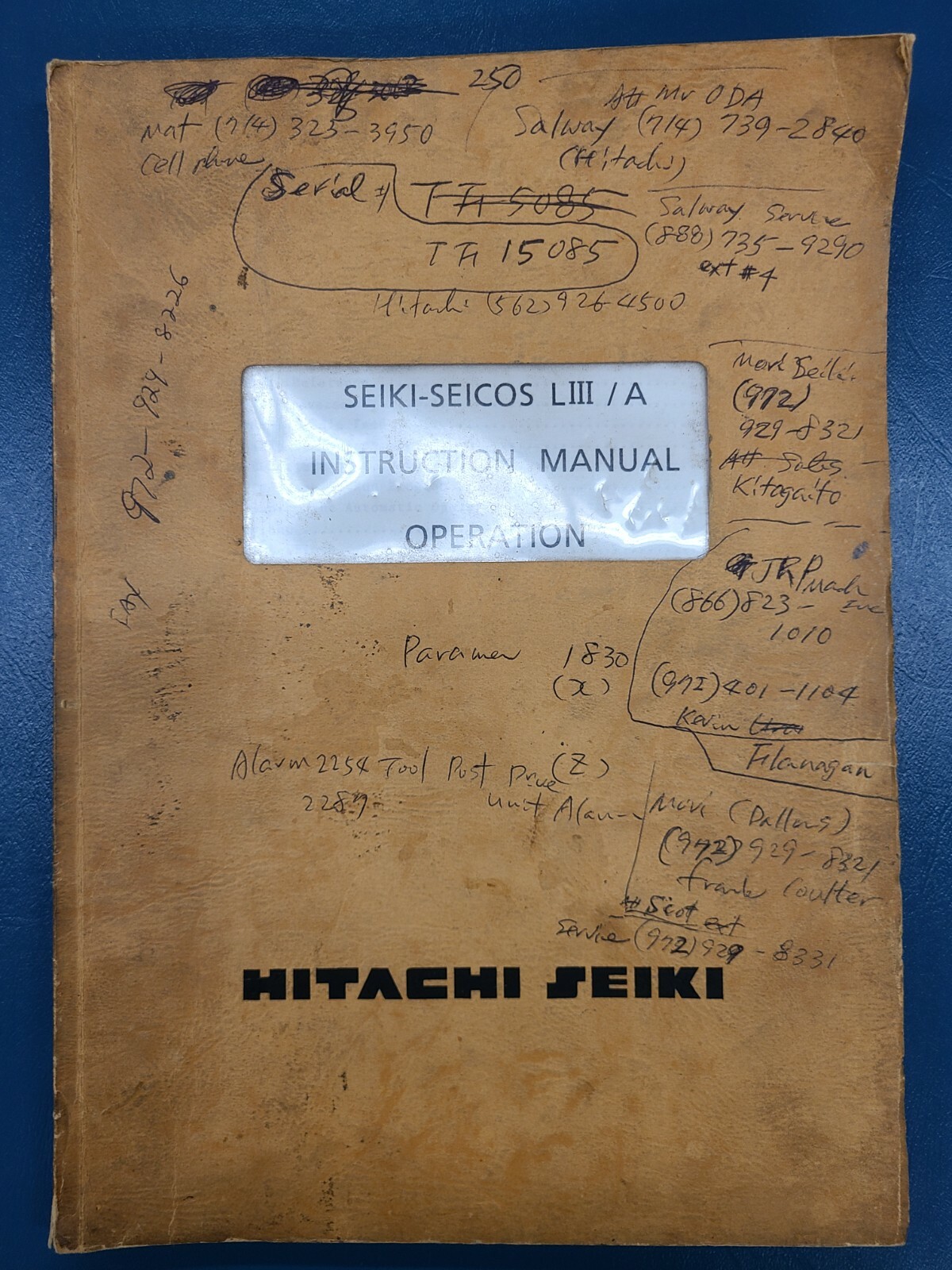 Hitachi Seiki Instruction Manual Operation Seiki-Seicos LIII/A ORIGINAL 1993-7