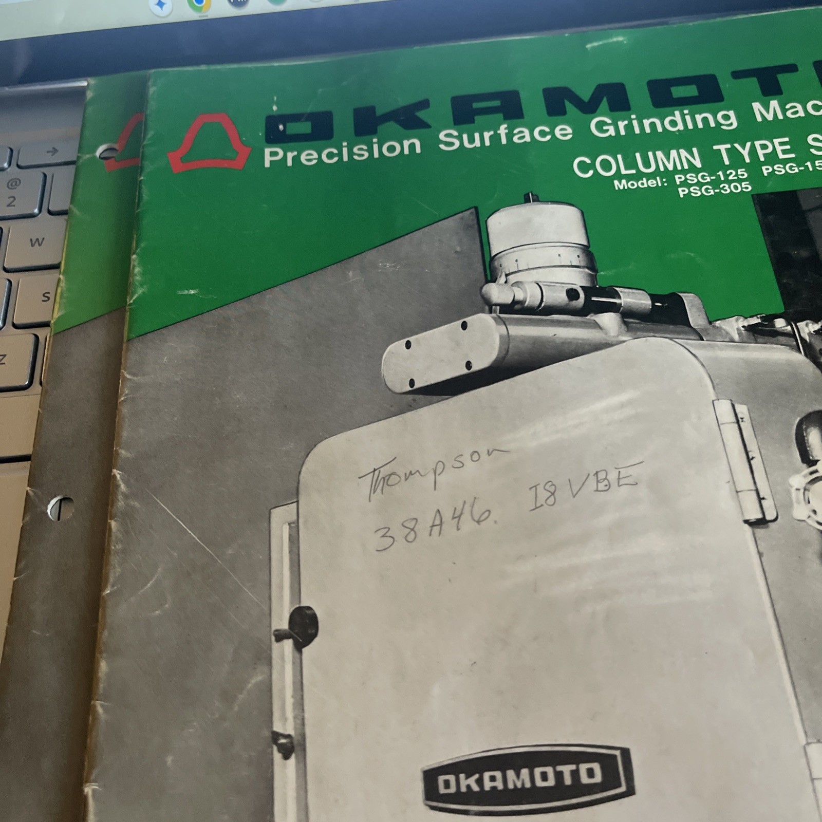 Okamoto Surface Grinding Machines Bulletins 7903/200B, 8010/200B- 2 pieces