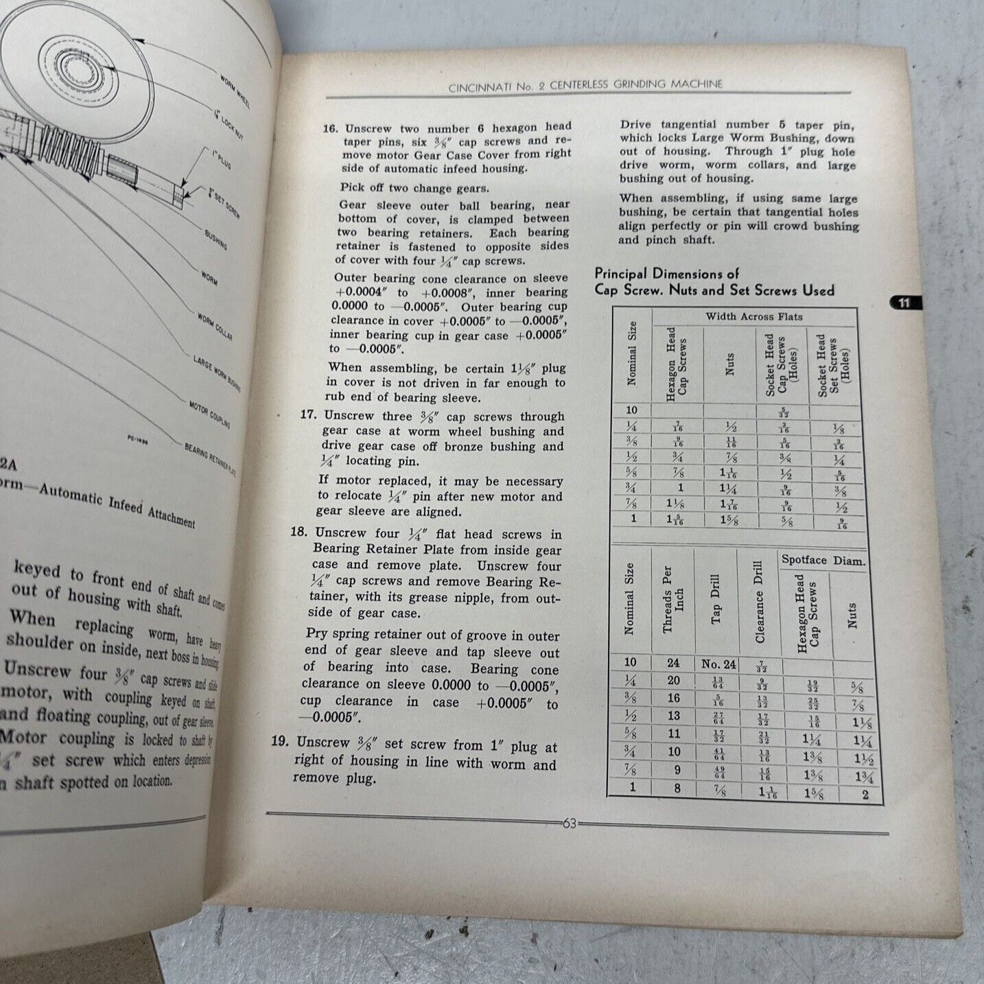 Cincinnati Milacron No 2 Centerless Grinding Machine Service Manual & Parts List
