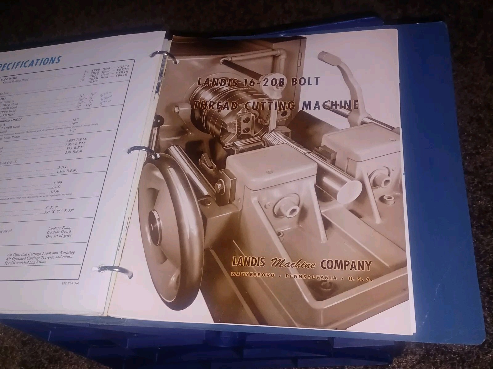 Landis Machine Tool Co THREADING EQUIPMENT Sales Catalog Lot Binder HUGE BOOK!