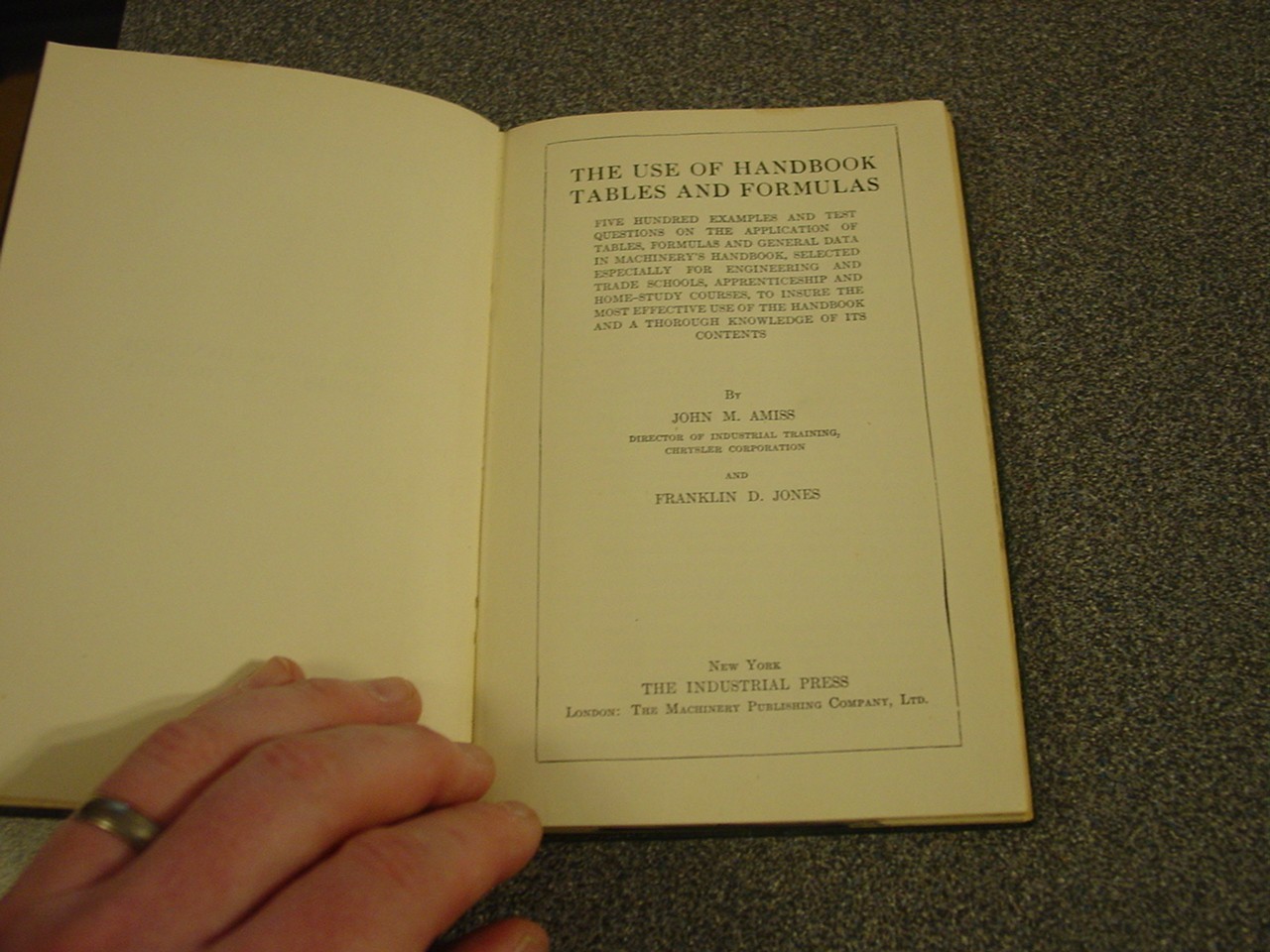1945 Machinery’s Handbook 12th Edition Engineering Book Use of Handbook Included