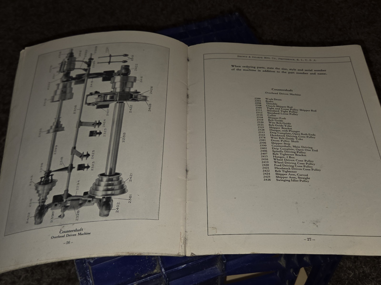 Brown & Sharpe #13 Universal & Tool Grinder Repair Parts Manual ORIGINAL BOOK