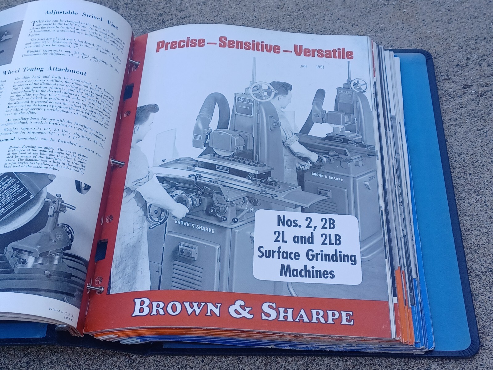 1950’s Brown & Sharpe GRINDING CUTTING MACHINES Binder Book SALES CATALOG TOOLS