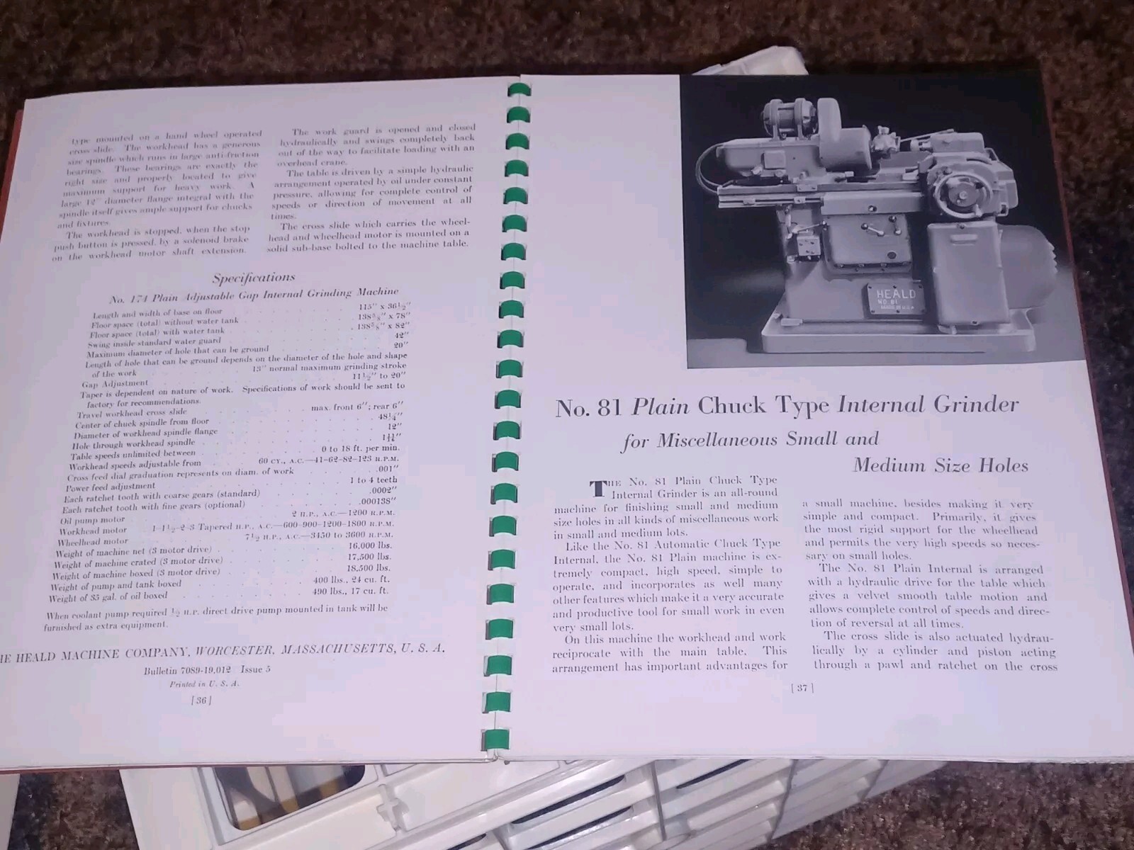 HEALD COMPANY Precision GRINDING BORING Borizing MACHINES CATALOG BOOK Issue 11