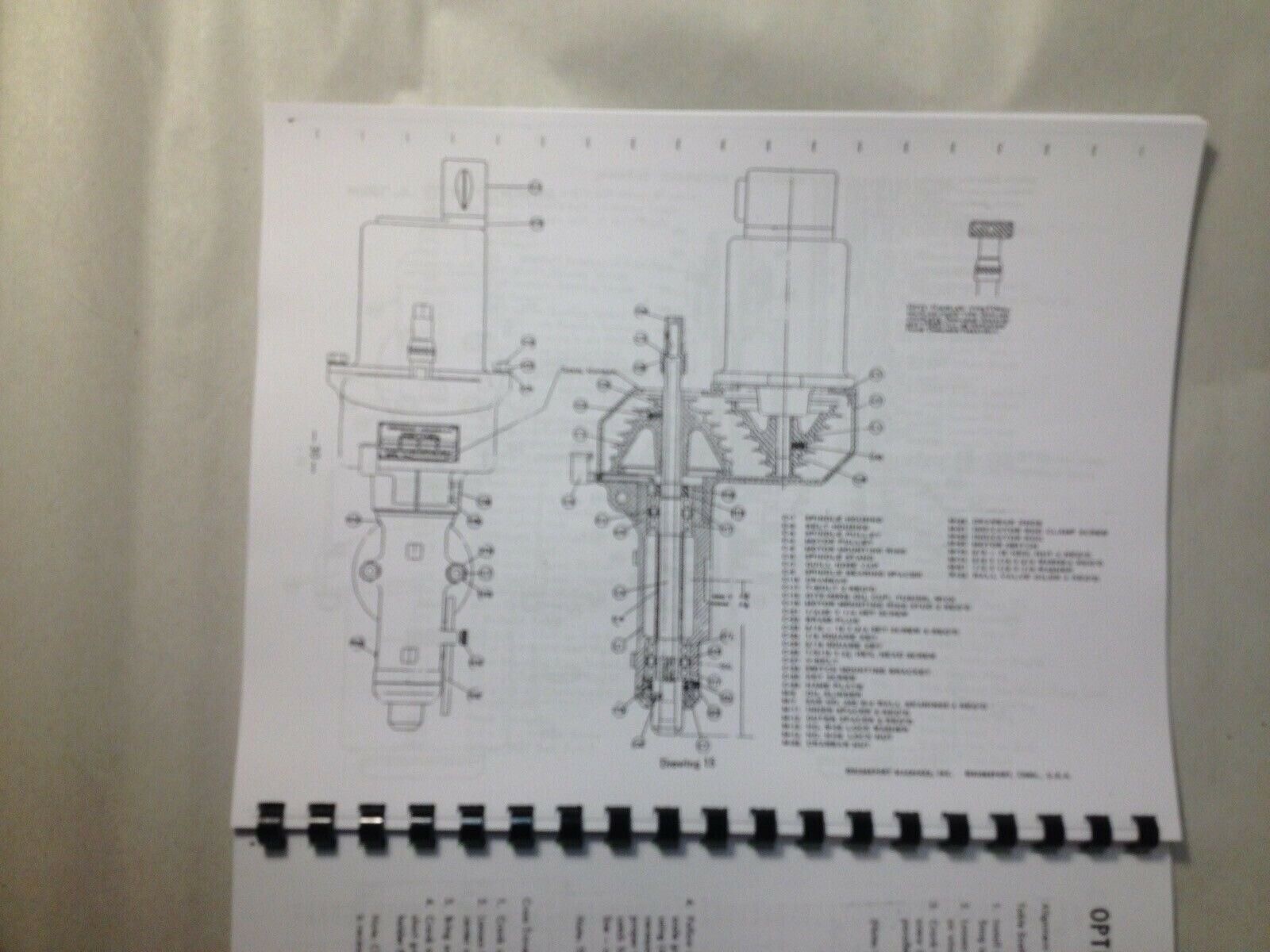 Bridgeport Turret Miller Operators Manual w/ J-Head Dovetail Ram 1966