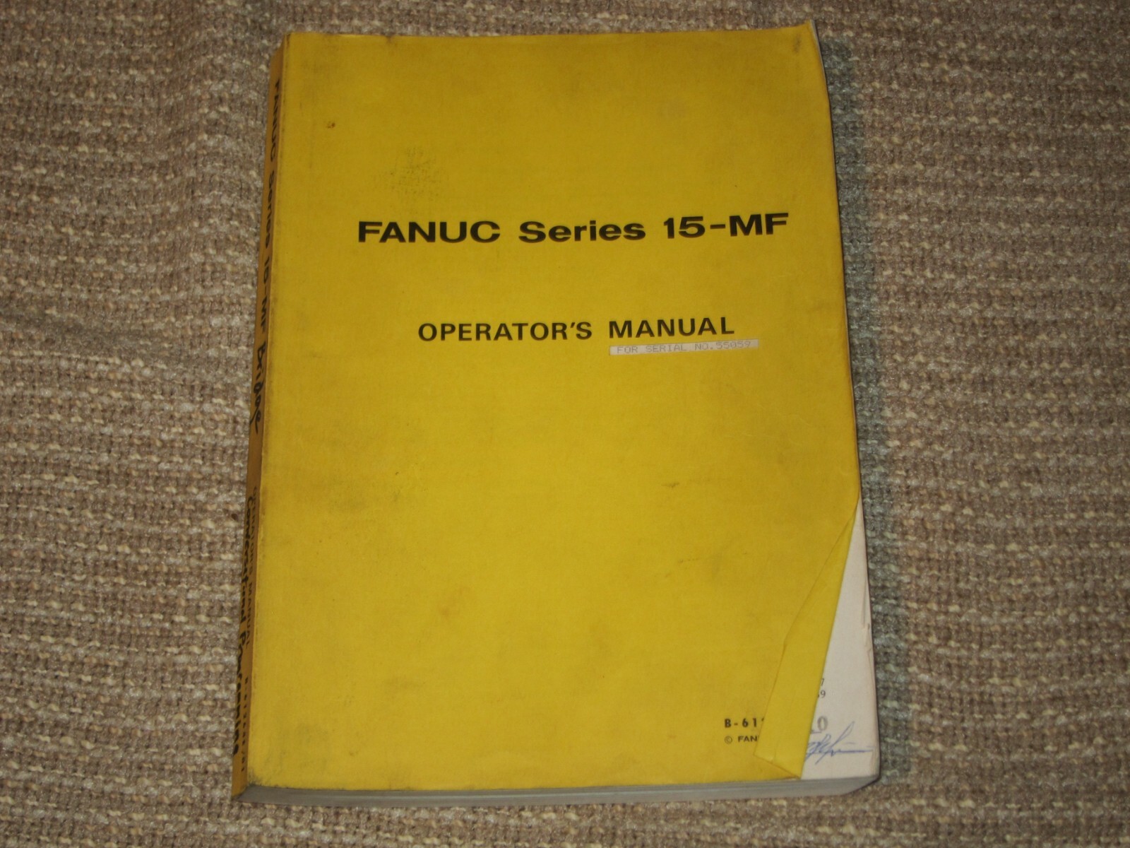 FANUC SERIES 15-MF OPERATORS MANUAL B-61264E/01, Used