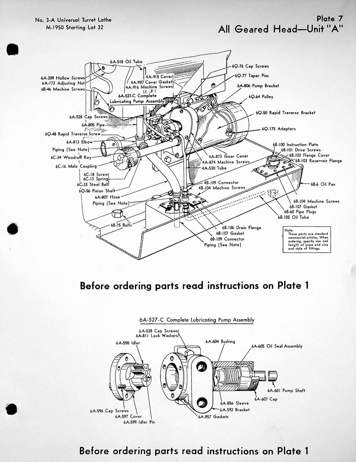 3 Turret Lathe Parts Manual Fits Warner & Swasey No. 3-A, Model M-1950 SW18
