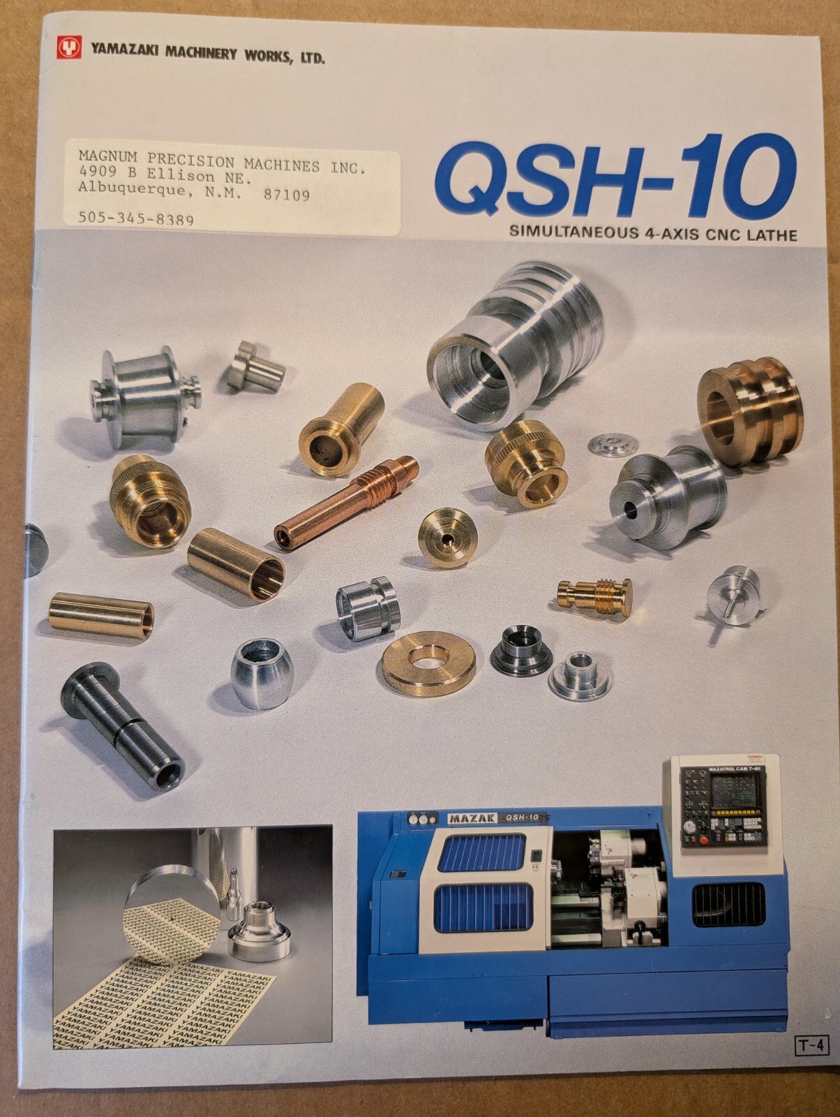 Mazak QSH-10 4 Axis CNC Lathe Parts Catalog Brochure 15 pages