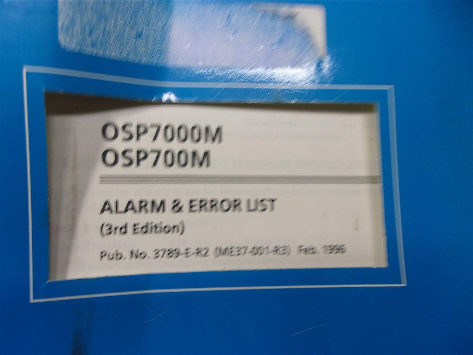 Okuma 3789-E-R2 OSP7000M OSP700M Alarm & Error List 3rd Edition