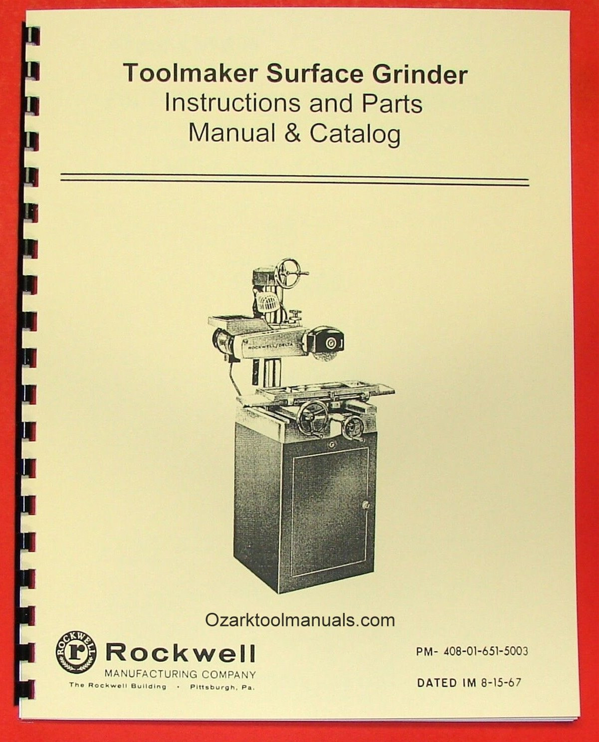ROCKWELL Surface Grinder Owners Instructions Operating Parts Manual 0619