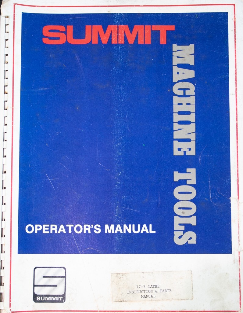 Summit 17-3 , Lathe Instructions Parts and Electrical Manual Year (1974) 60 Page