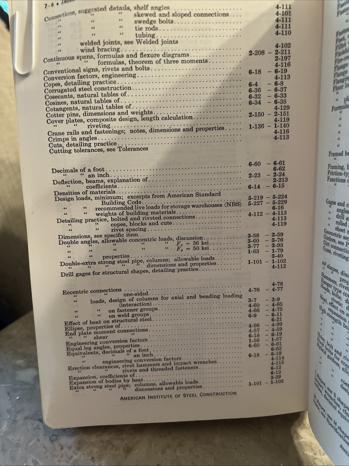 AISC 7th Edition “Manual Of Steel Construction” Copyright 1970
