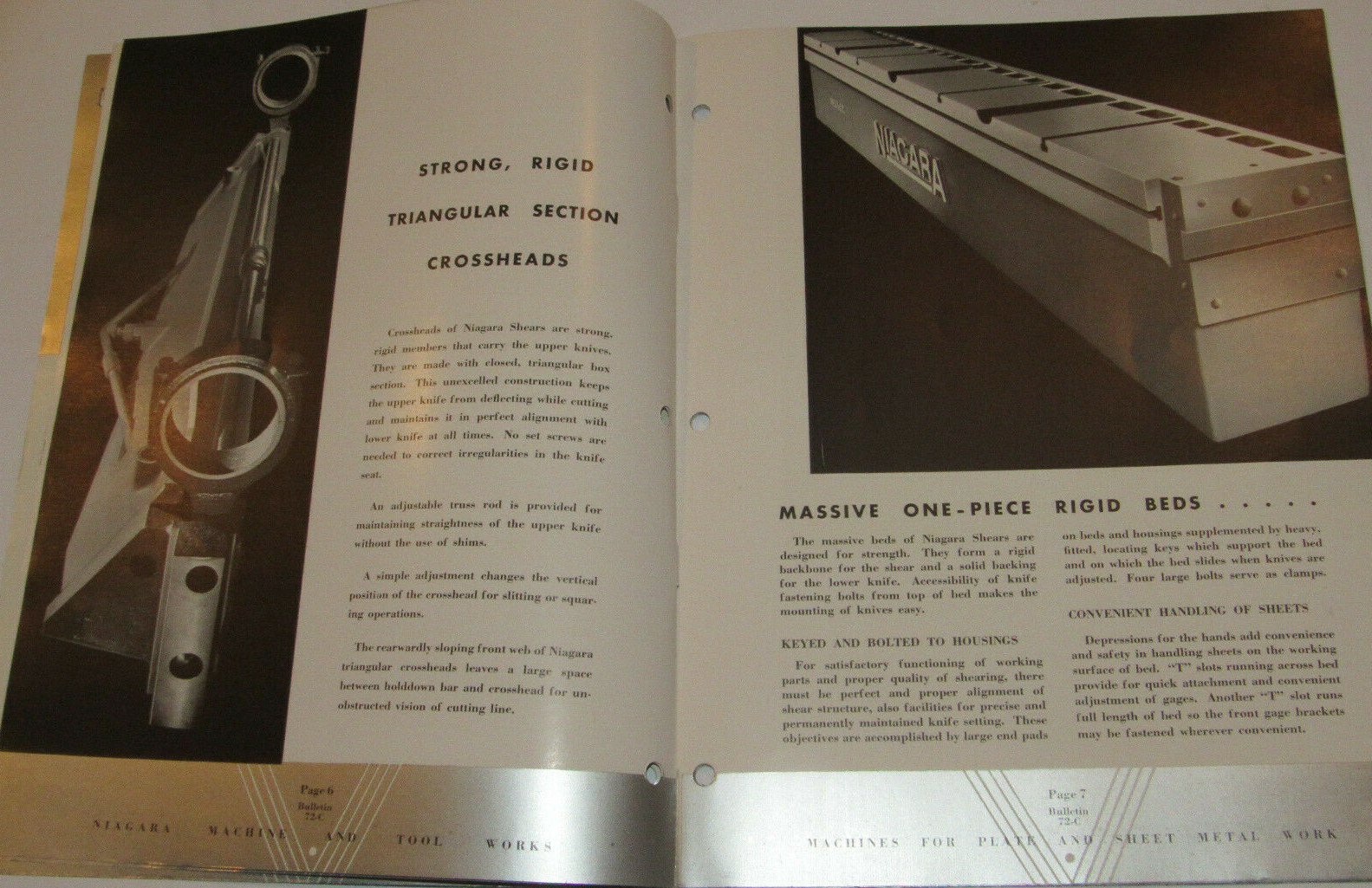 VINTAGE 1940s NIAGARA POWER SQUARING SHEARS BROCHURE! CAPACITY! PICTURES/SPECS