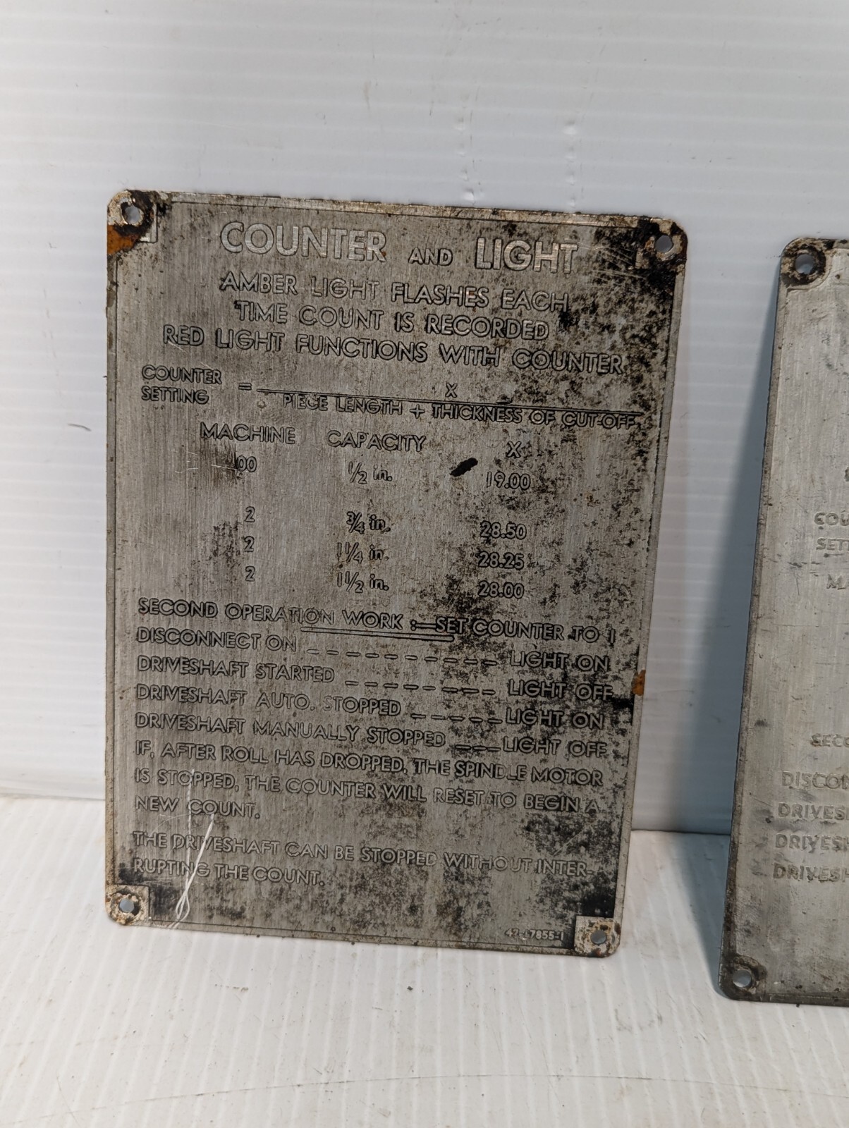 Lot of 6 Vintage Metalworking Machine Operation Signage