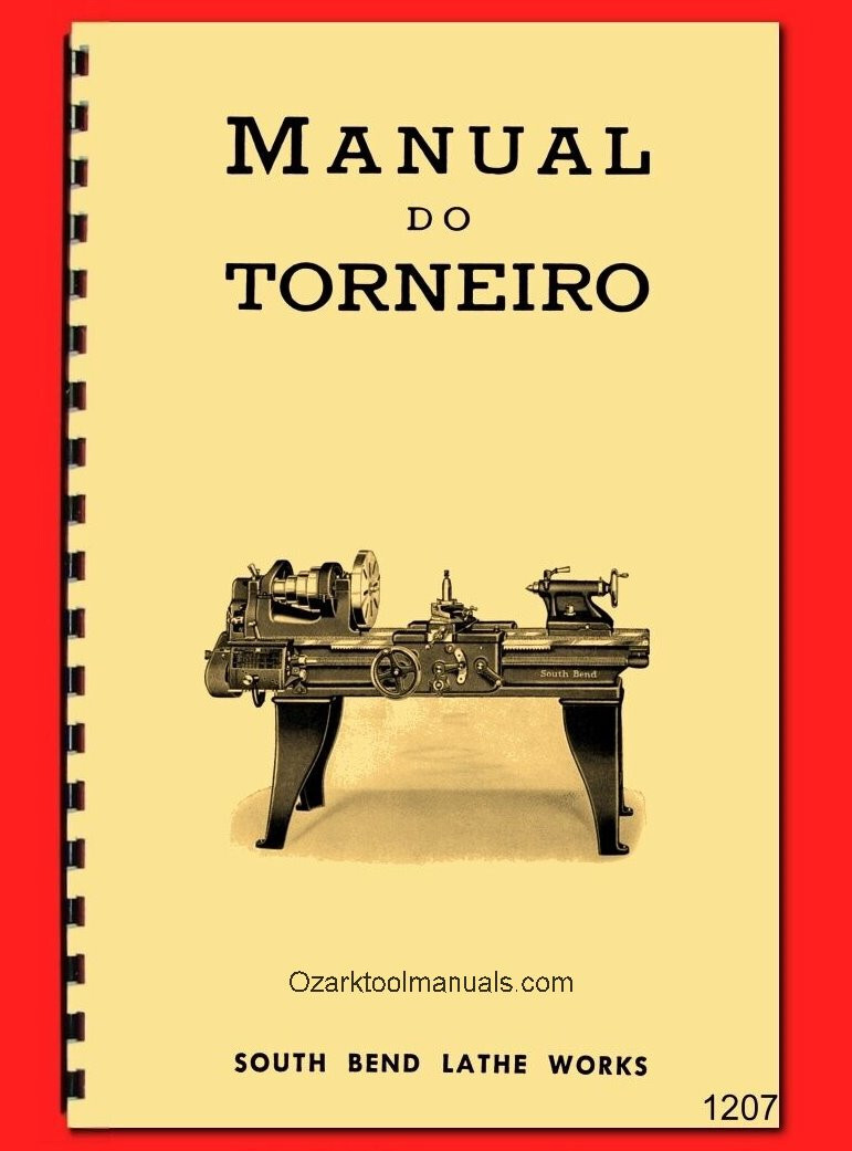 South Bend Manual do Torneiro Manutenção Operação de Tôrno Mecânico em Português