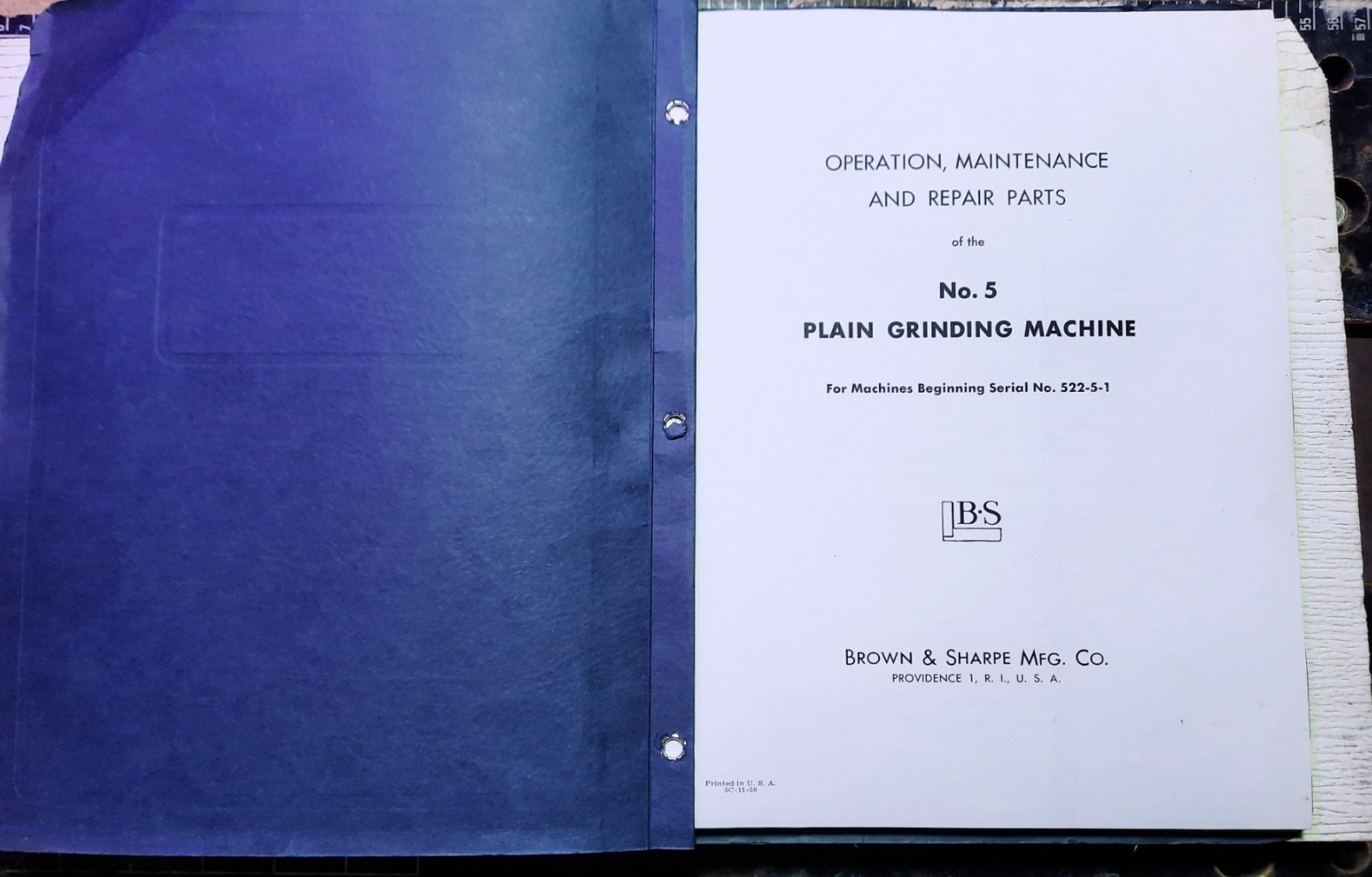 Brown & Sharpe No. 5 3″x12″ & 3″x18″ Plain Grinding Machine Operators Manuals