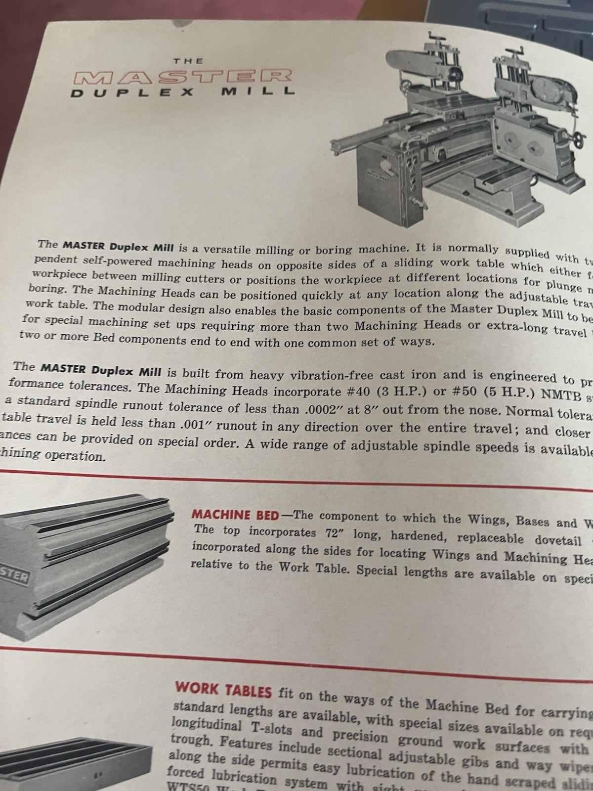 Master Machine Tools Duplex Mill Sales Brochure