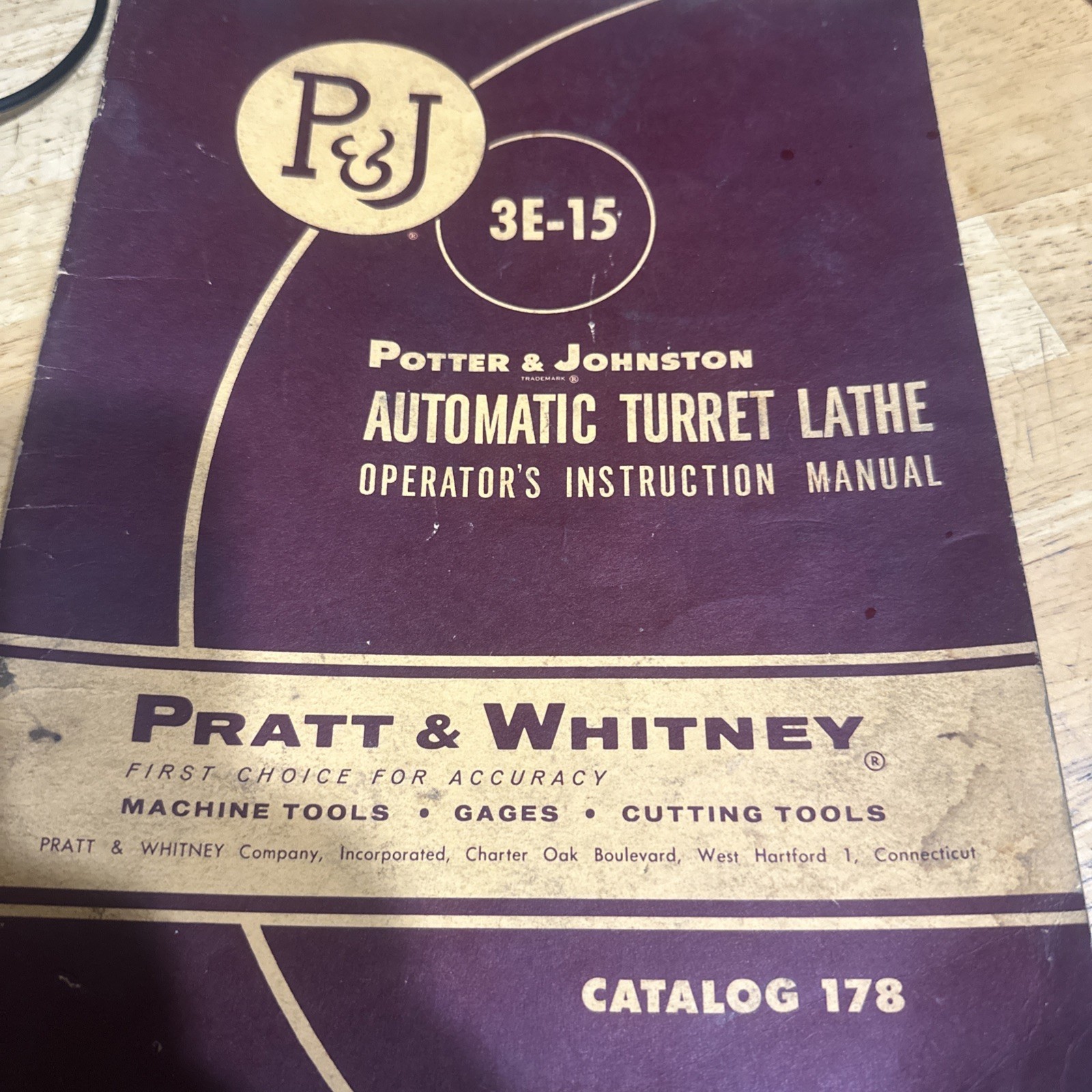 Pratt&whitney 3E-15 Automatic Turret Lathe Manual Catalog 178