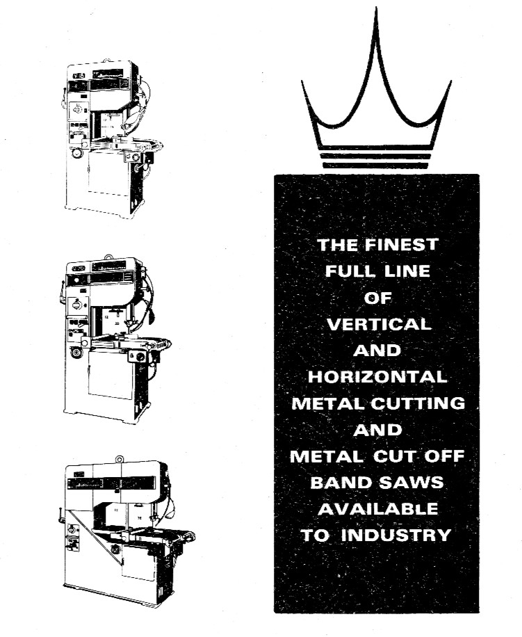 KYSOR JOHNSON V-16 V-20 V-36 Vertical Band Saw Instructions Parts Manual 0972