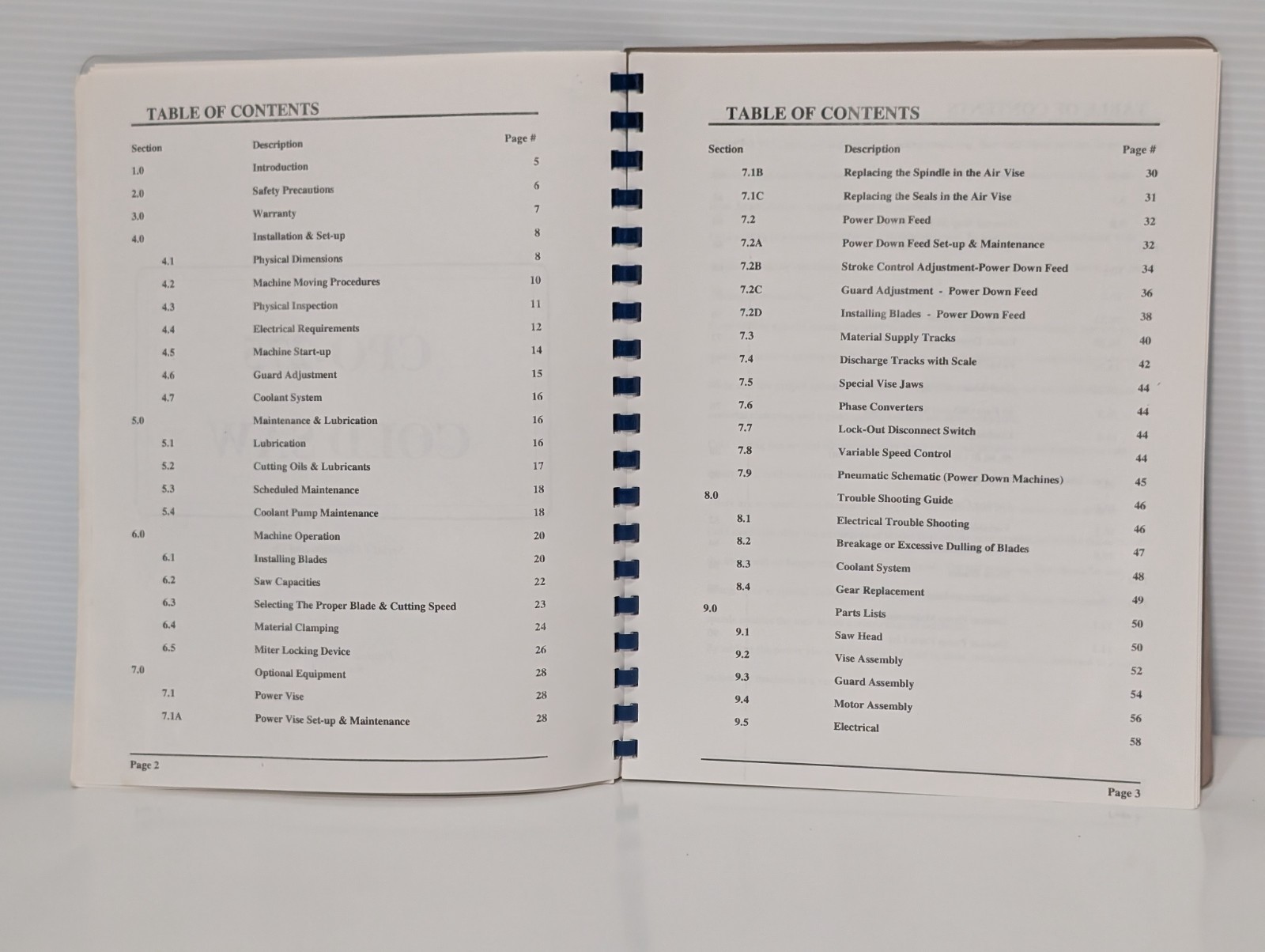 Scotchman Industries Model CPO-275 Cold Saw 1997 Operator’s Manual w/ Supplement