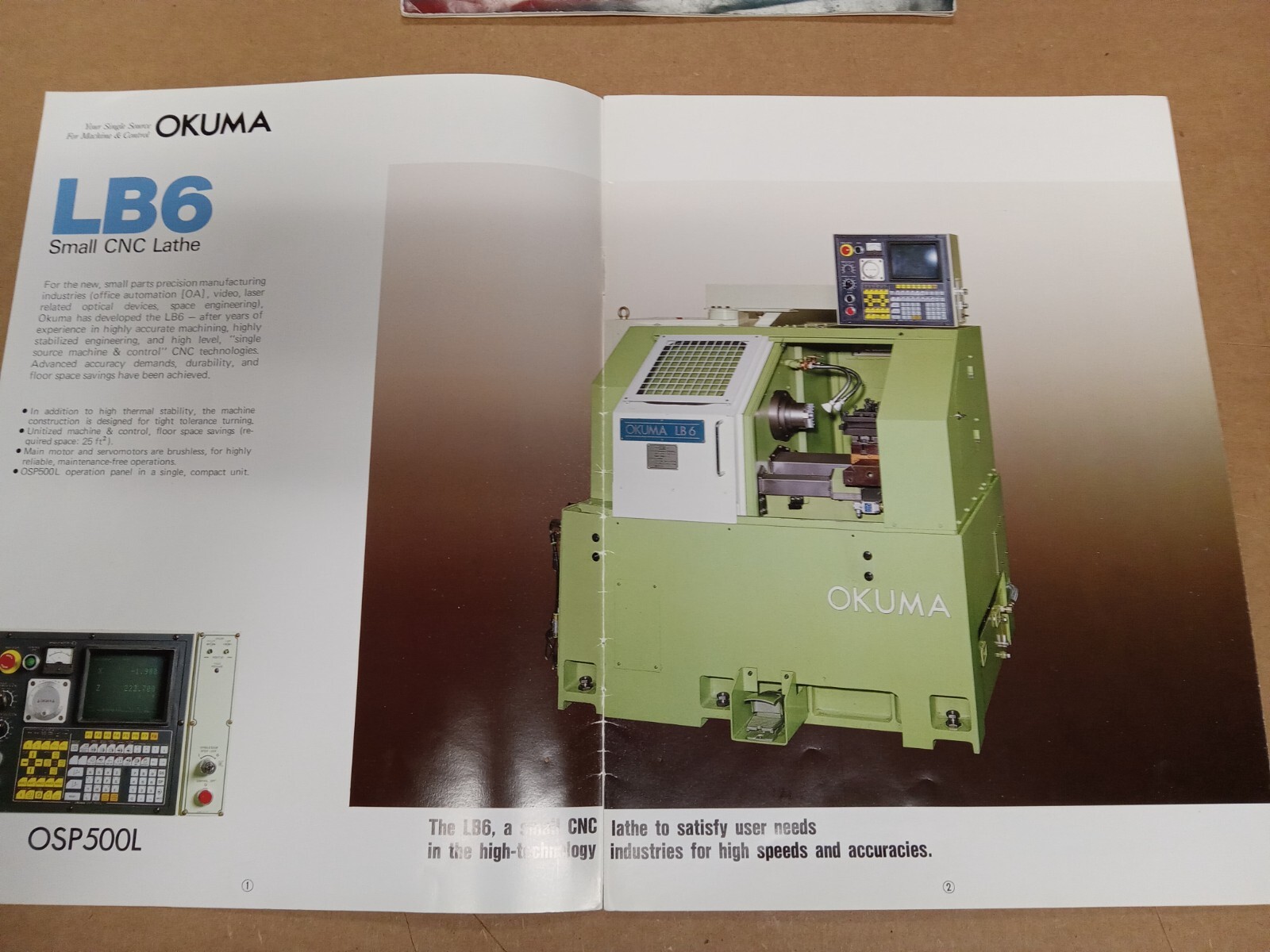 Okuma Lathe Brochures from the 1980s
