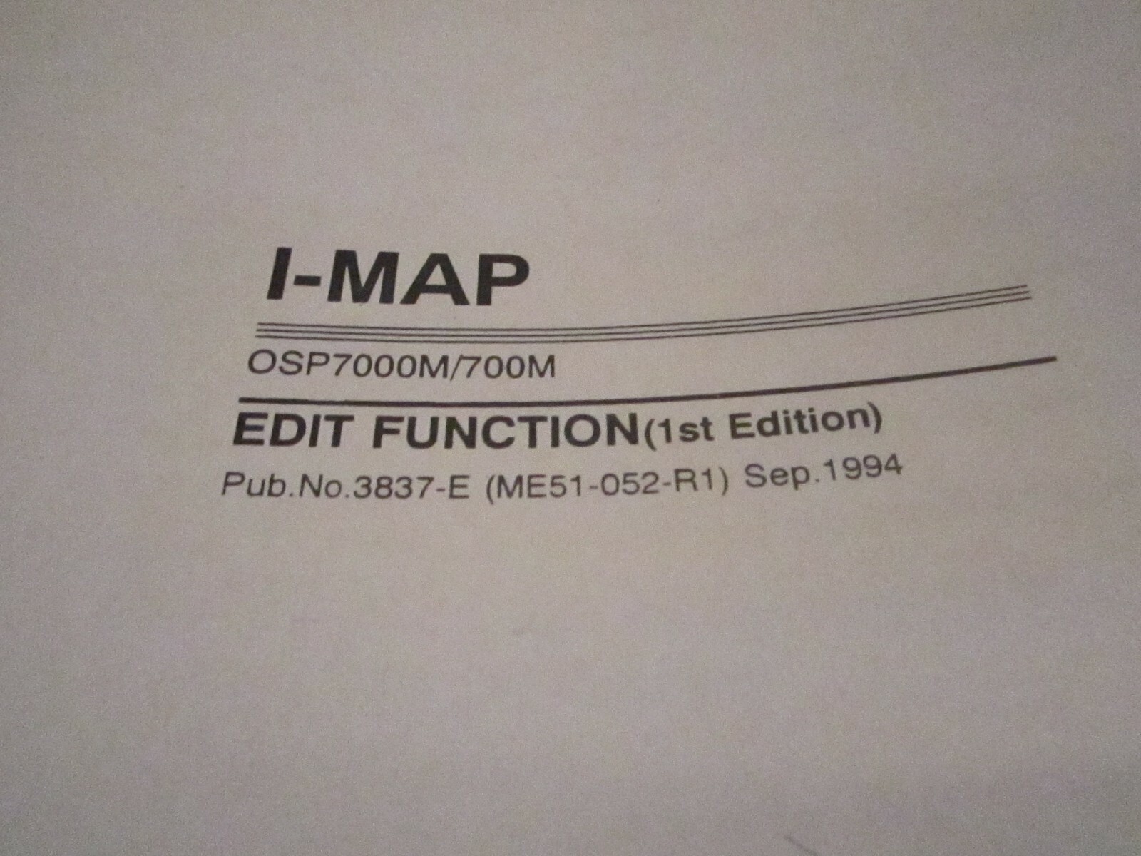 FACTORY Okuma OSP7000M Edit Function Machining Center Service Manual BOOK